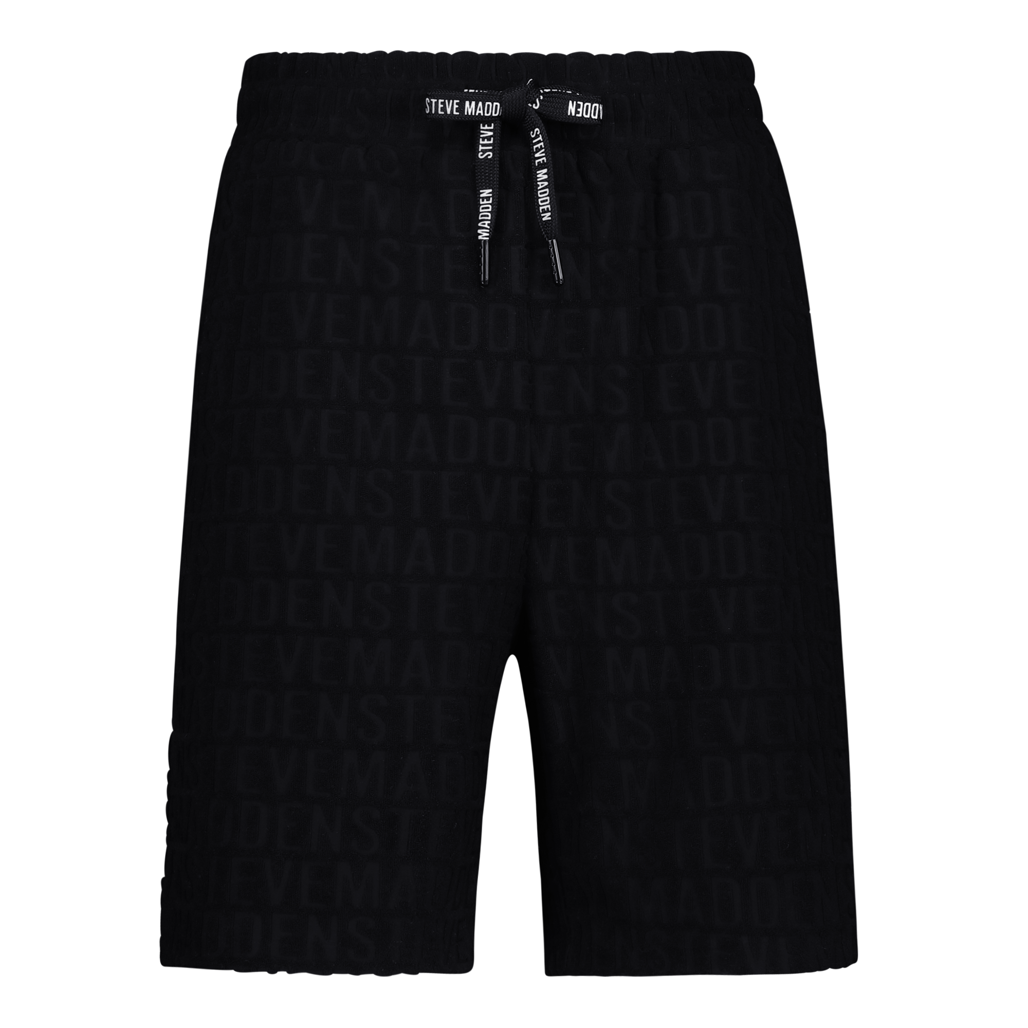 ASHTON BLACK EMBOSSED JOGGER SHORTS