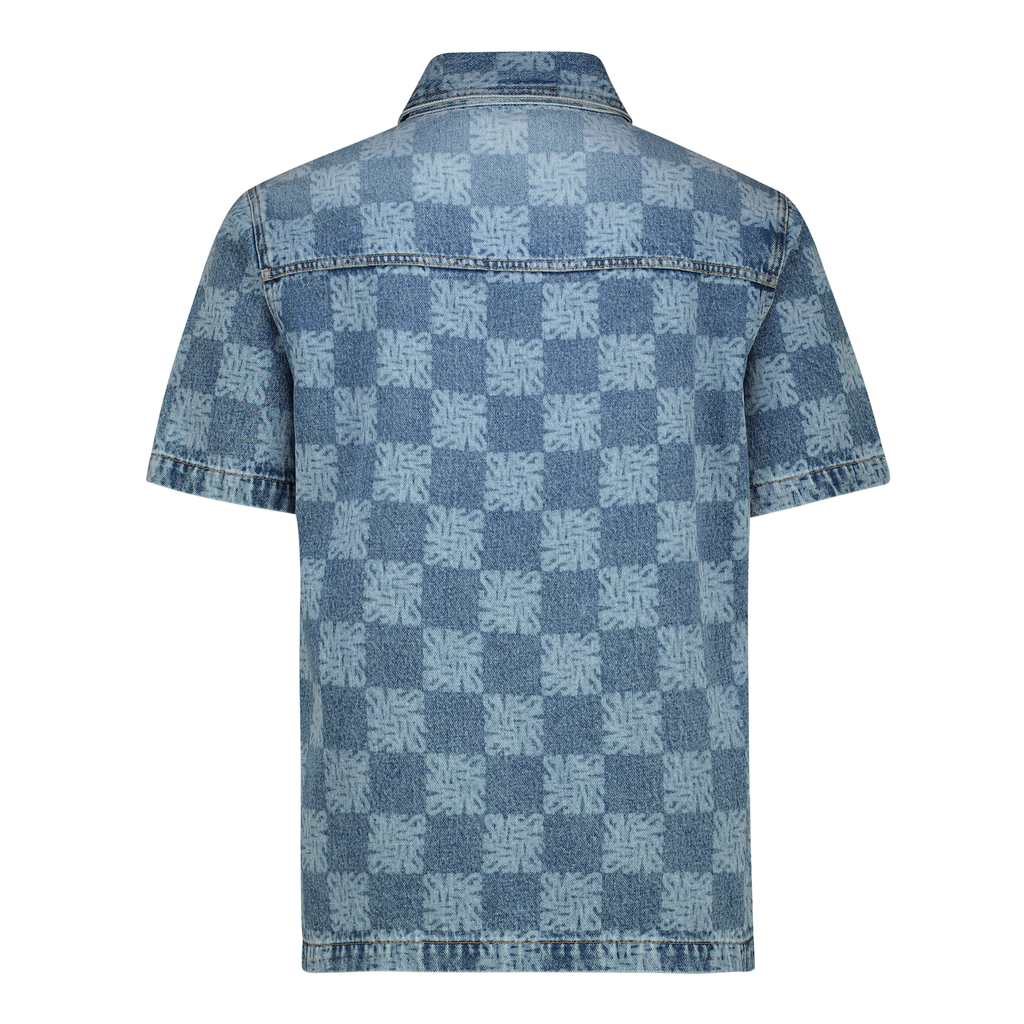 NICO MID BLUE PRINTED DENIM SHIRT