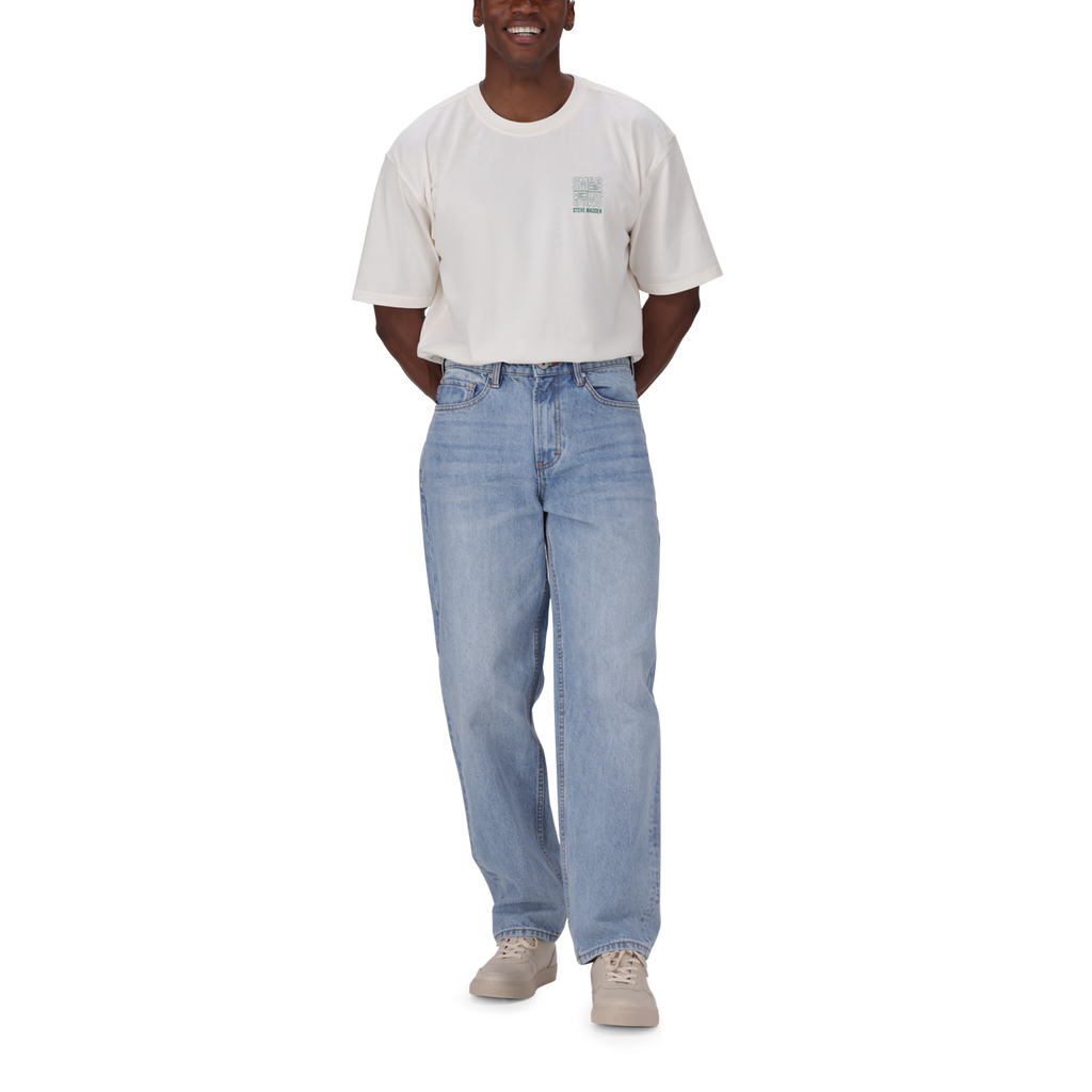OSCAR MID BLUE STRAIGHT FIT MID WASH JEANS