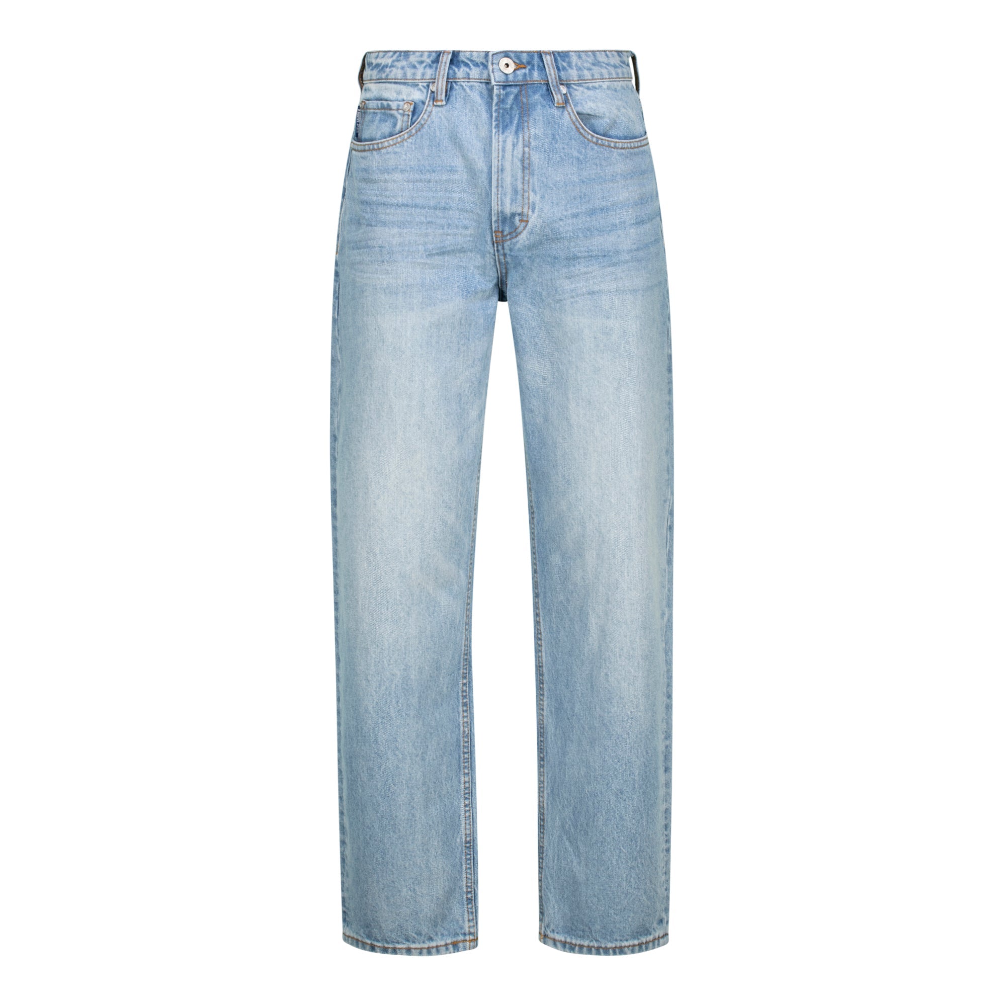 OSCAR MID BLUE STRAIGHT FIT MID WASH JEANS