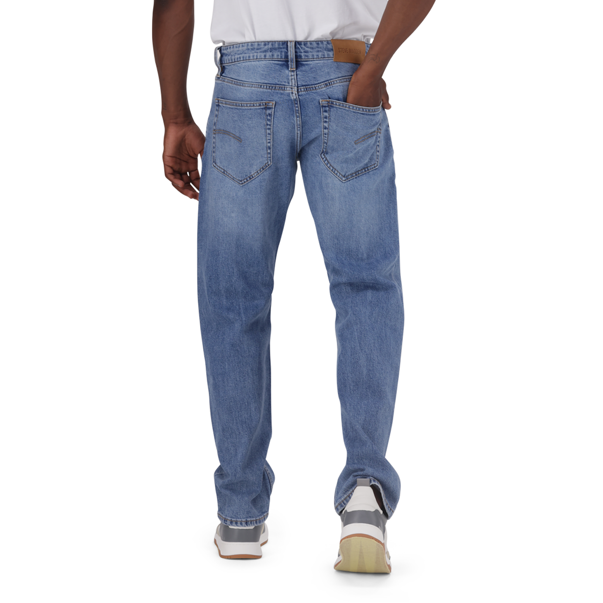 KAIRO SLIM STRAIGHT MID WASH JEANS