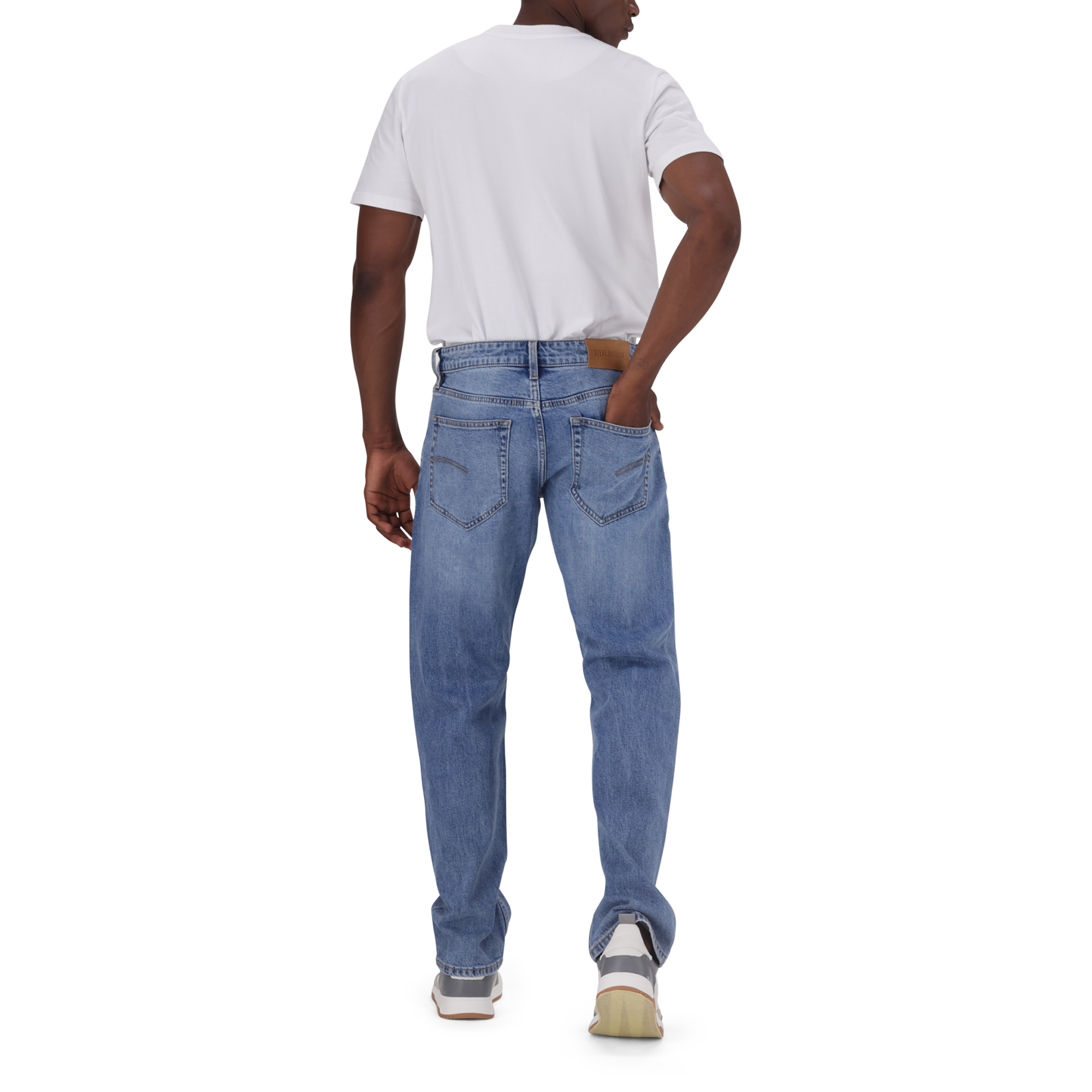 KAIRO SLIM STRAIGHT MID WASH JEANS