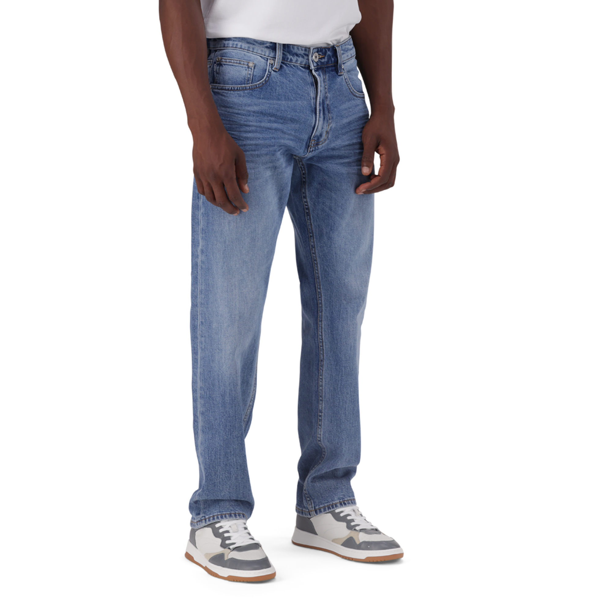 KAIRO SLIM STRAIGHT MID WASH JEANS