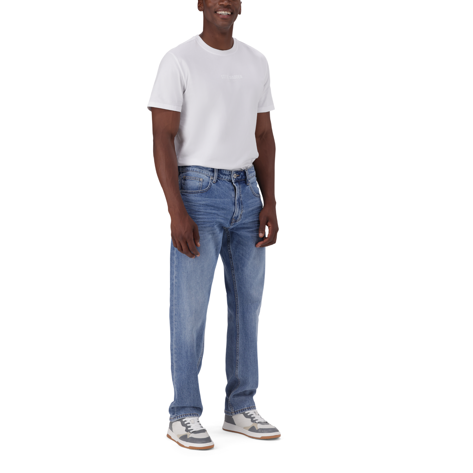 KAIRO SLIM STRAIGHT MID WASH JEANS