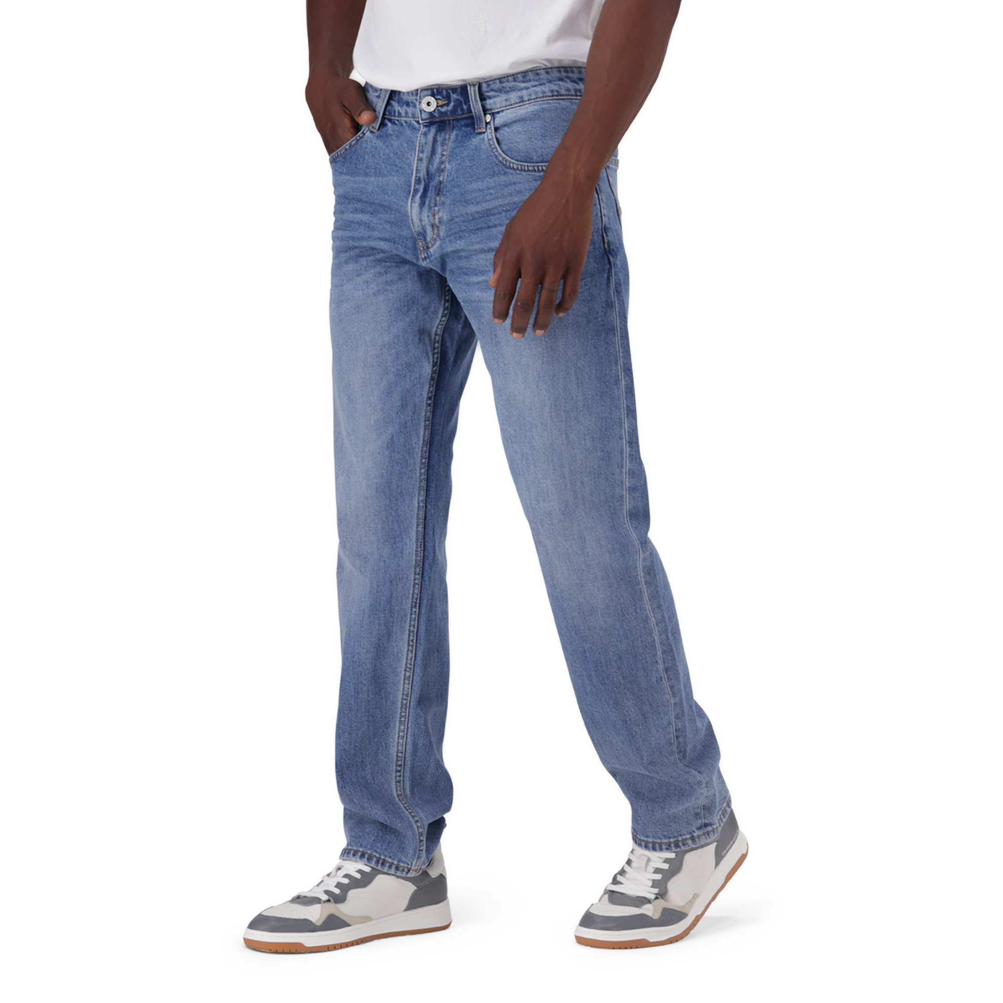 KAIRO SLIM STRAIGHT MID WASH JEANS