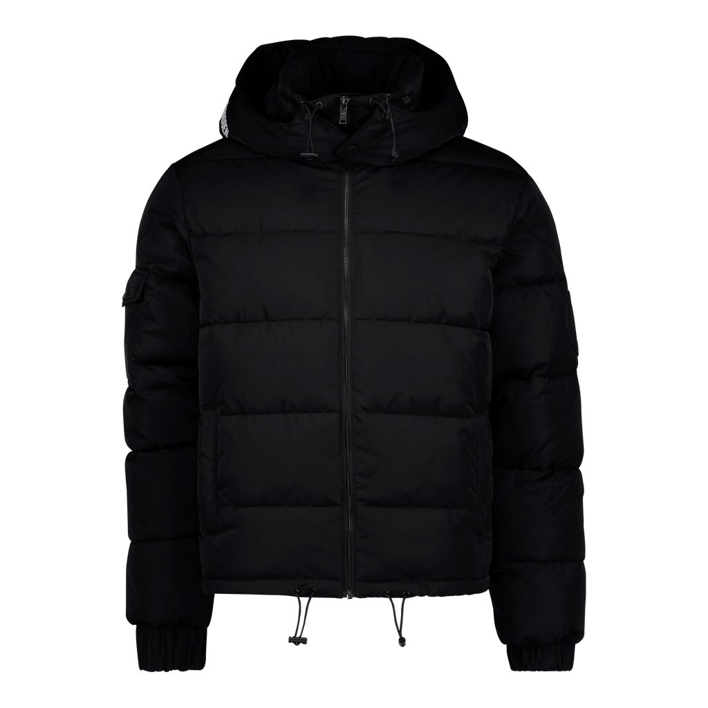 JOEL BLACK PUFFER JACKET WITH DETACHABLE HOOD
