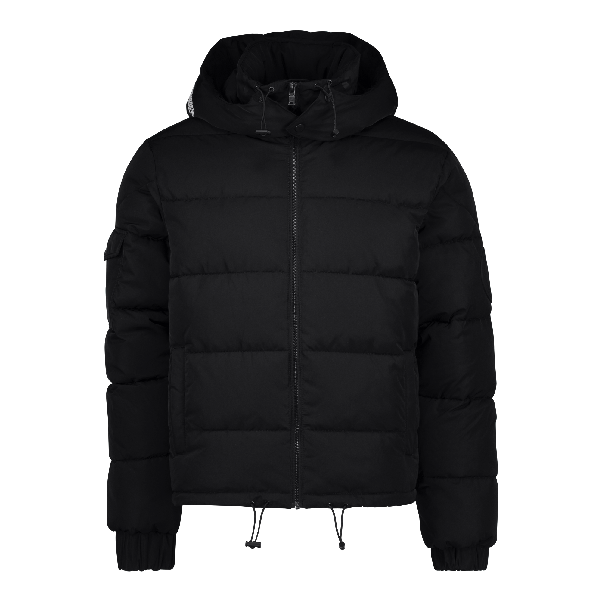 JOEL BLACK PUFFER JACKET WITH DETACHABLE HOOD