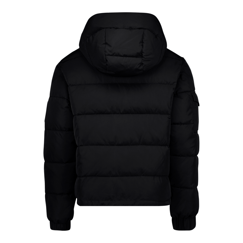 JOEL BLACK PUFFER JACKET WITH DETACHABLE HOOD