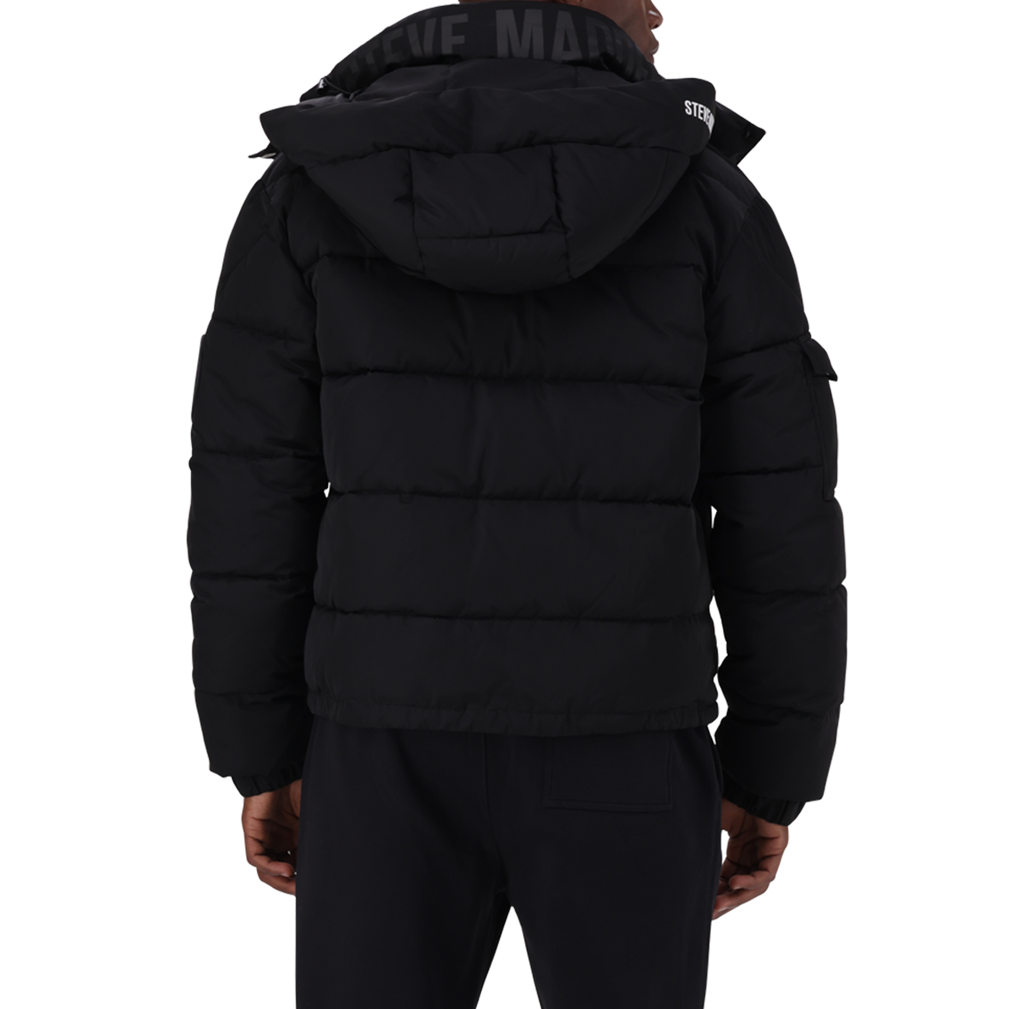 JOEL BLACK PUFFER JACKET WITH DETACHABLE HOOD