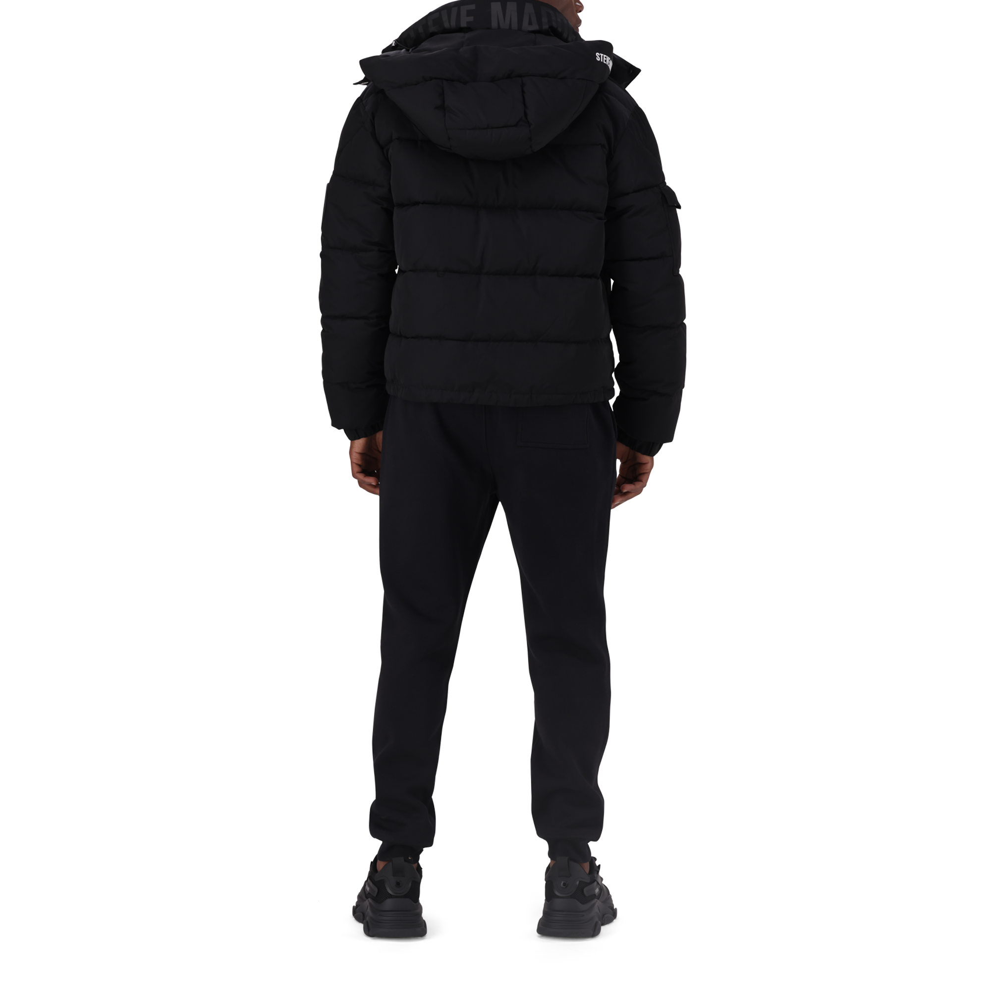 JOEL BLACK PUFFER JACKET WITH DETACHABLE HOOD