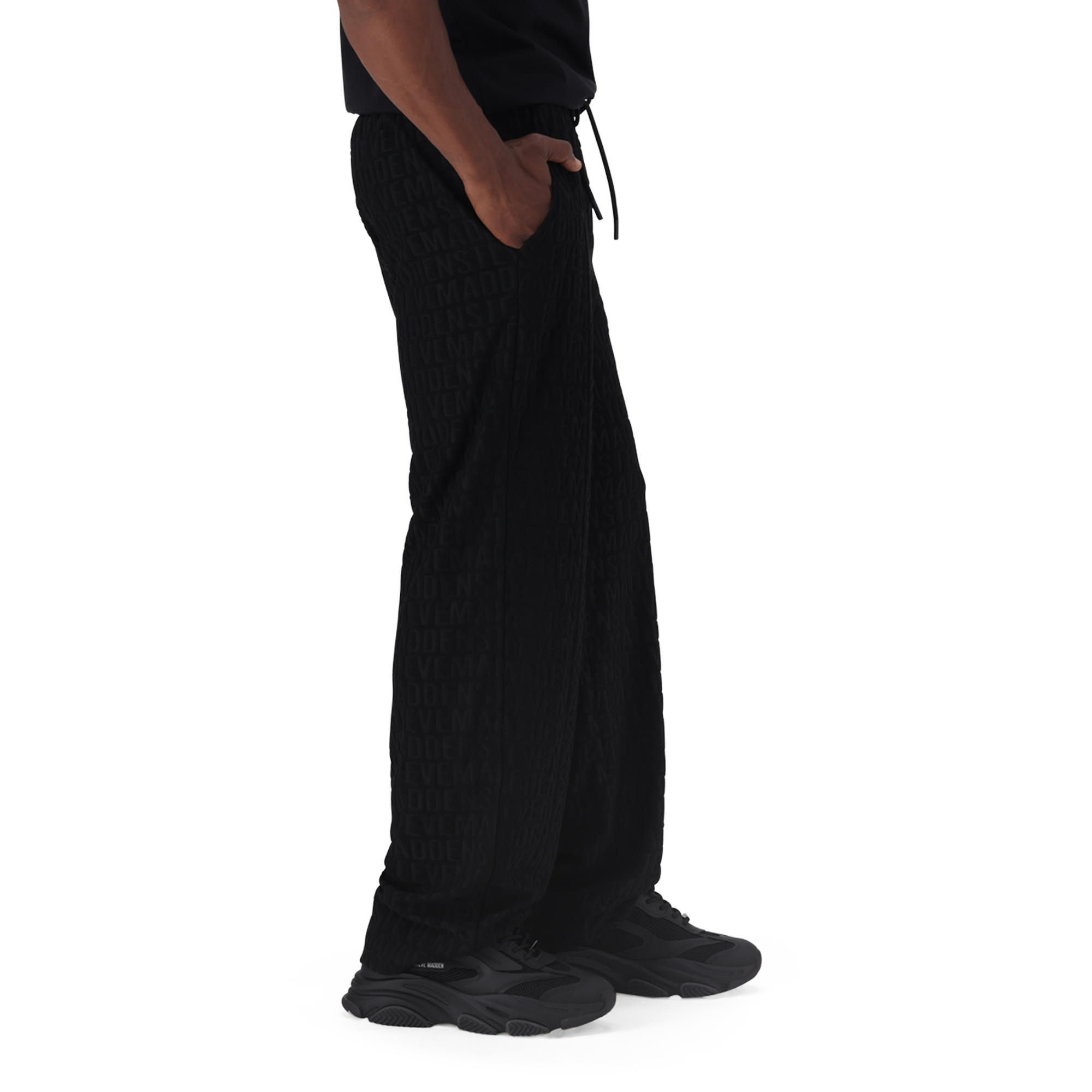 JULIO BLACK STRAIGHT LEG JOGGER WITH EMBOSSED LOGO