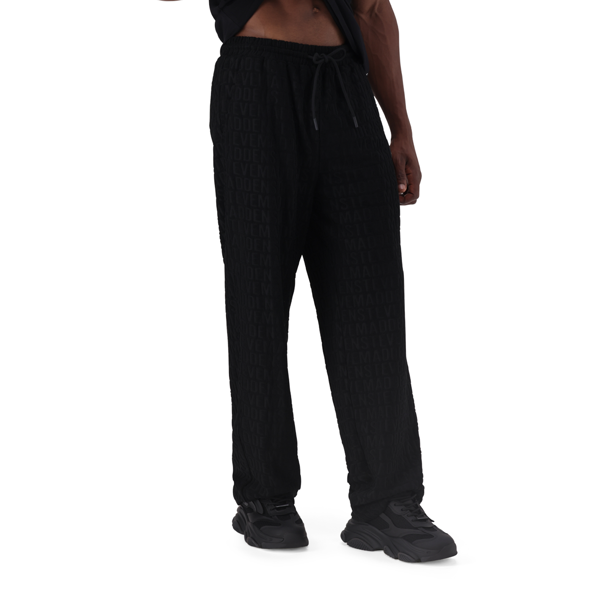 JULIO BLACK STRAIGHT LEG JOGGER WITH EMBOSSED LOGO