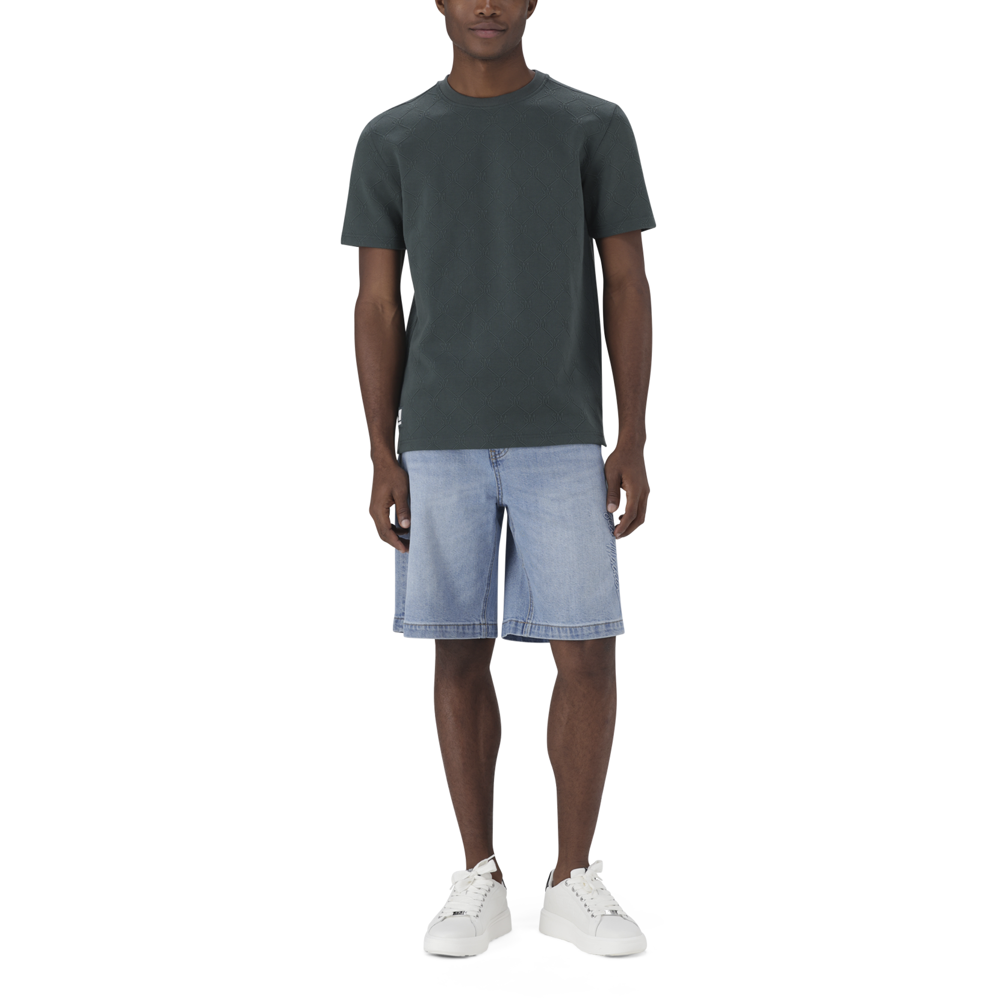 TRISTAN DARK GREEN JACQUARD T-SHIRT