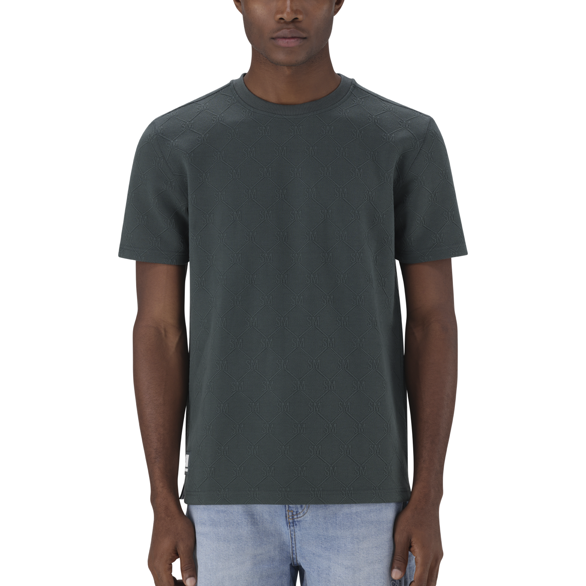 TRISTAN DARK GREEN JACQUARD T-SHIRT