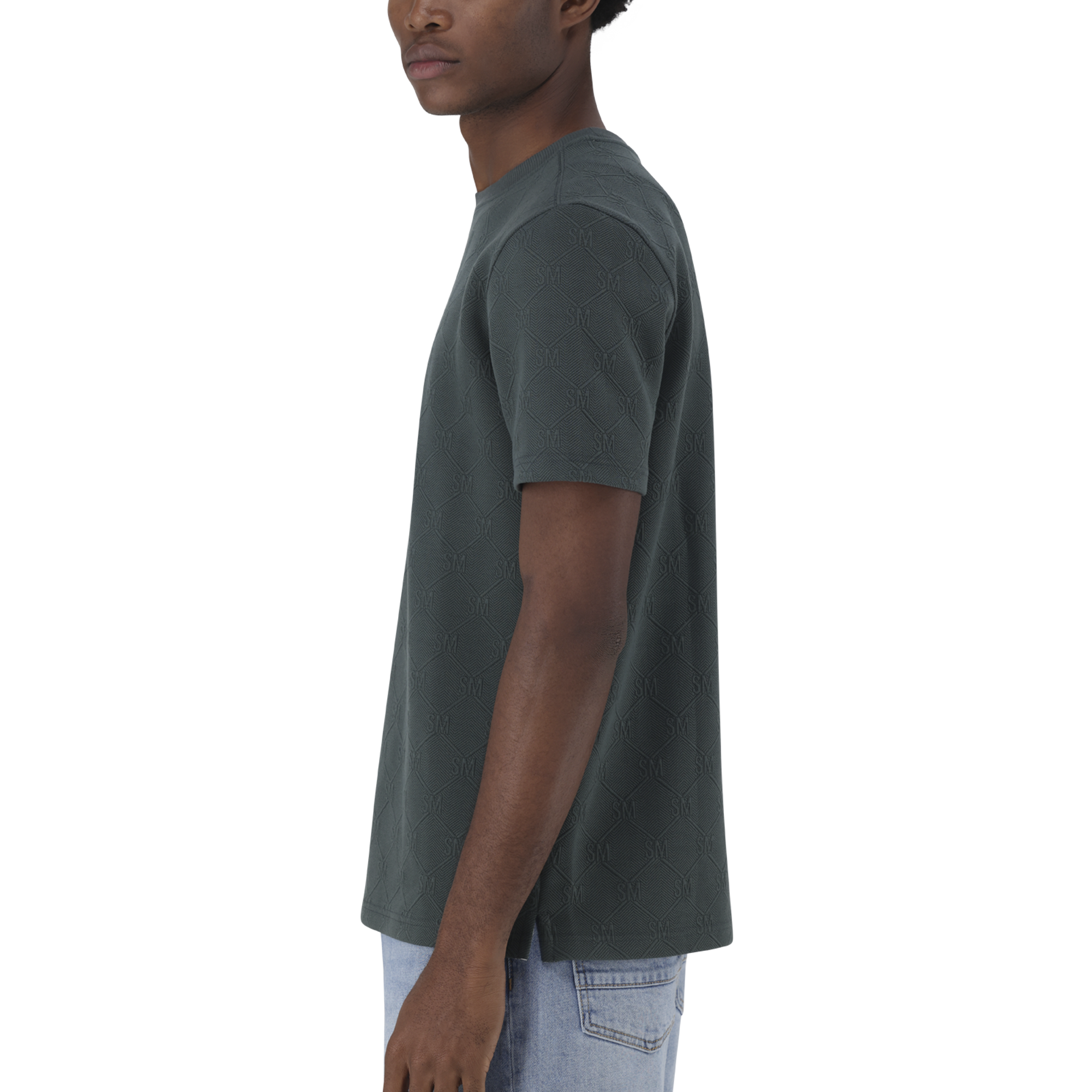 TRISTAN DARK GREEN JACQUARD T-SHIRT