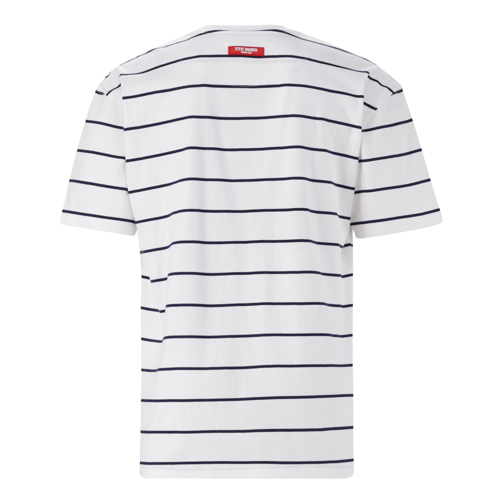 ZEE WHITE NAVY STRIPE CREW NECK T-SHIRT