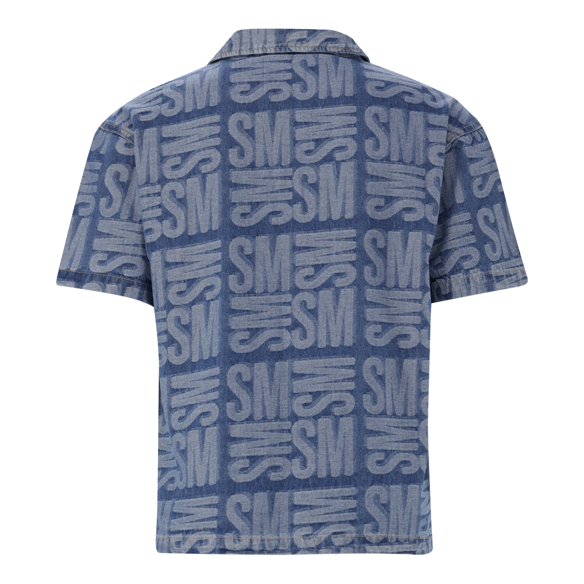 JUSTIN MID BLUE JACQUARD DENIM SHIRT