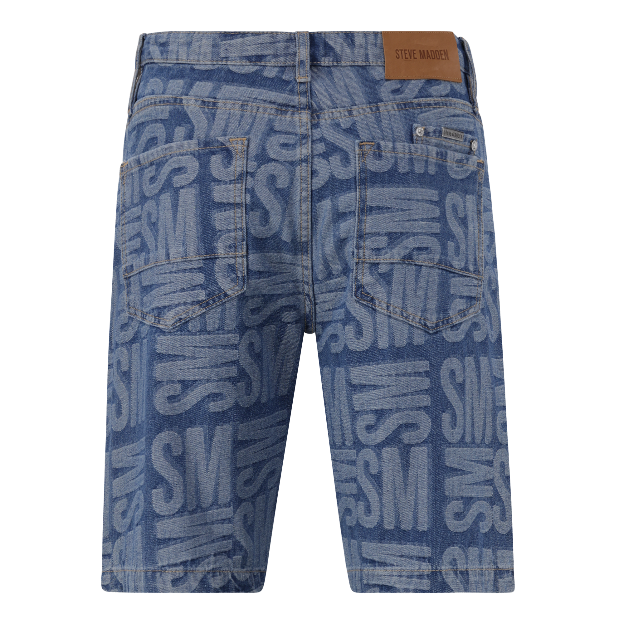 JAXSON MID BLUE JACQUARD DENIM SHORTS