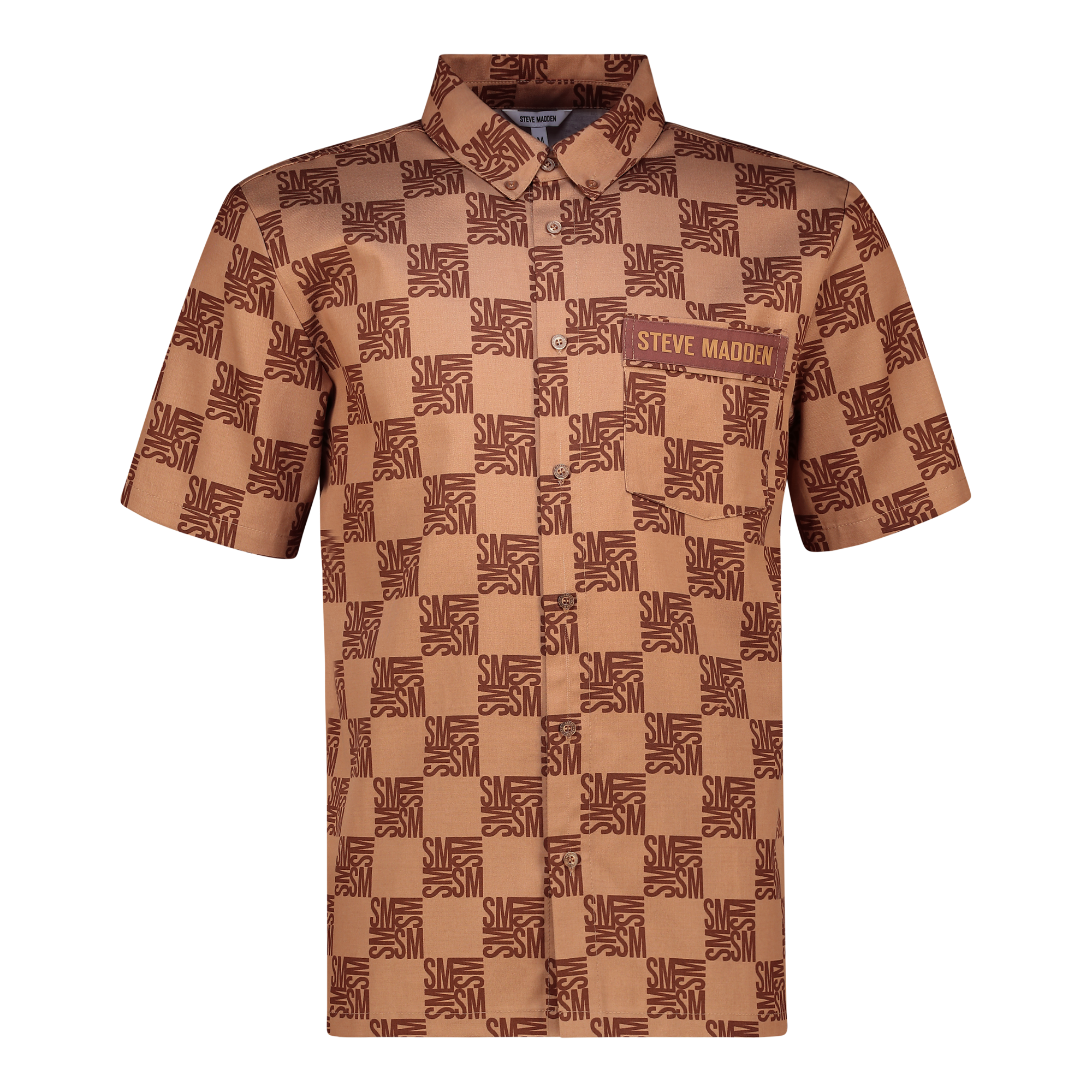 SILAS CAMEL CHECKER BLOCK SHIRT