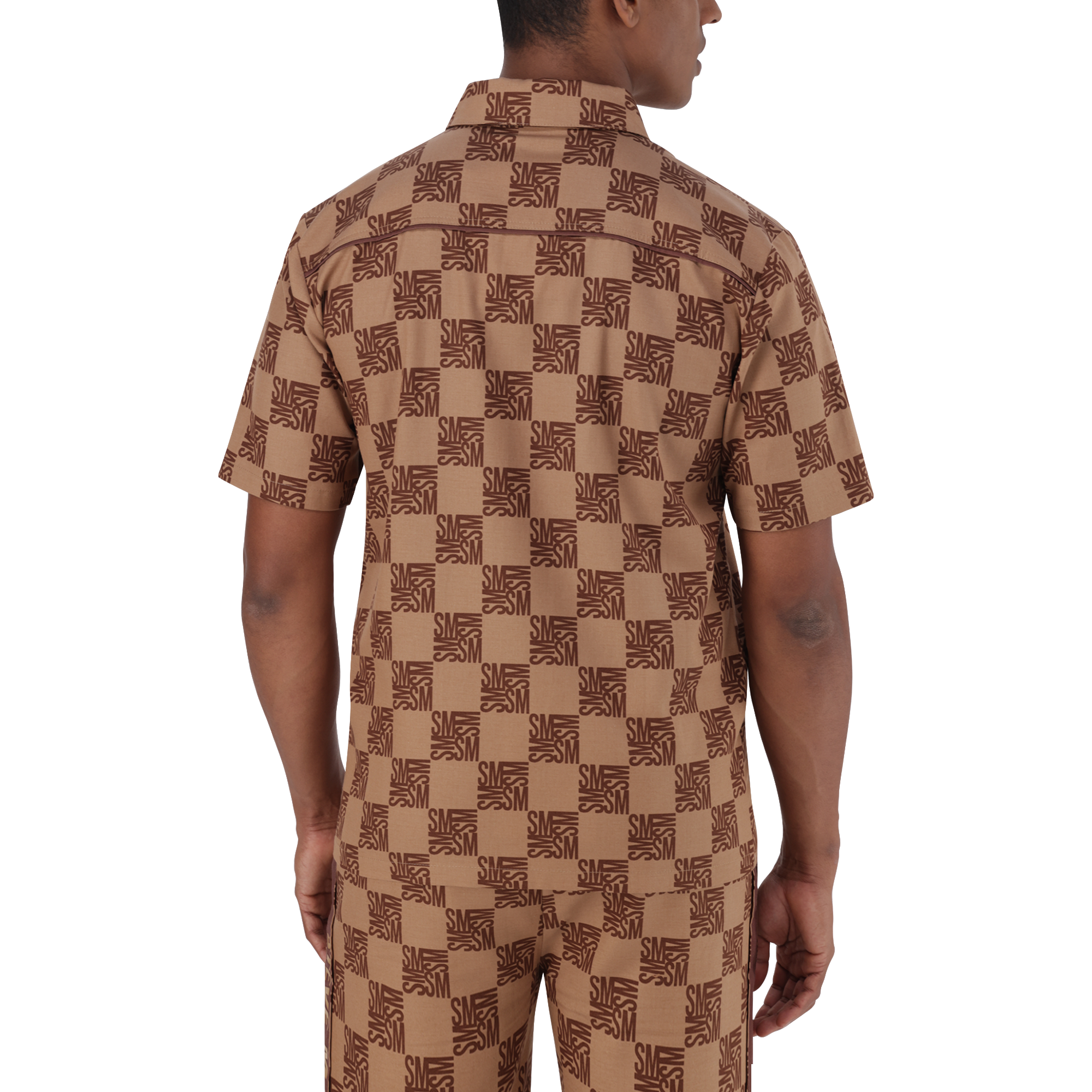 SILAS CAMEL CHECKER BLOCK SHIRT