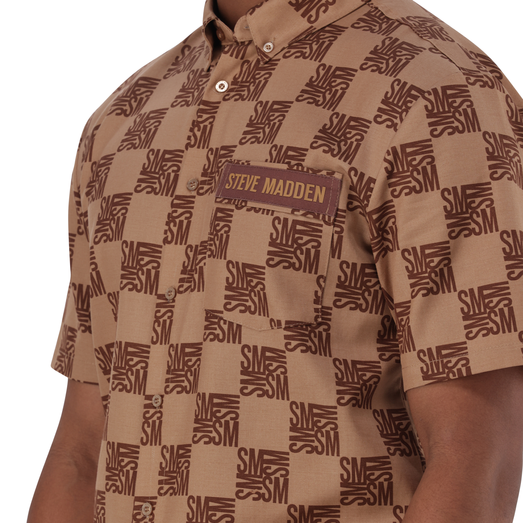 SILAS CAMEL CHECKER BLOCK SHIRT