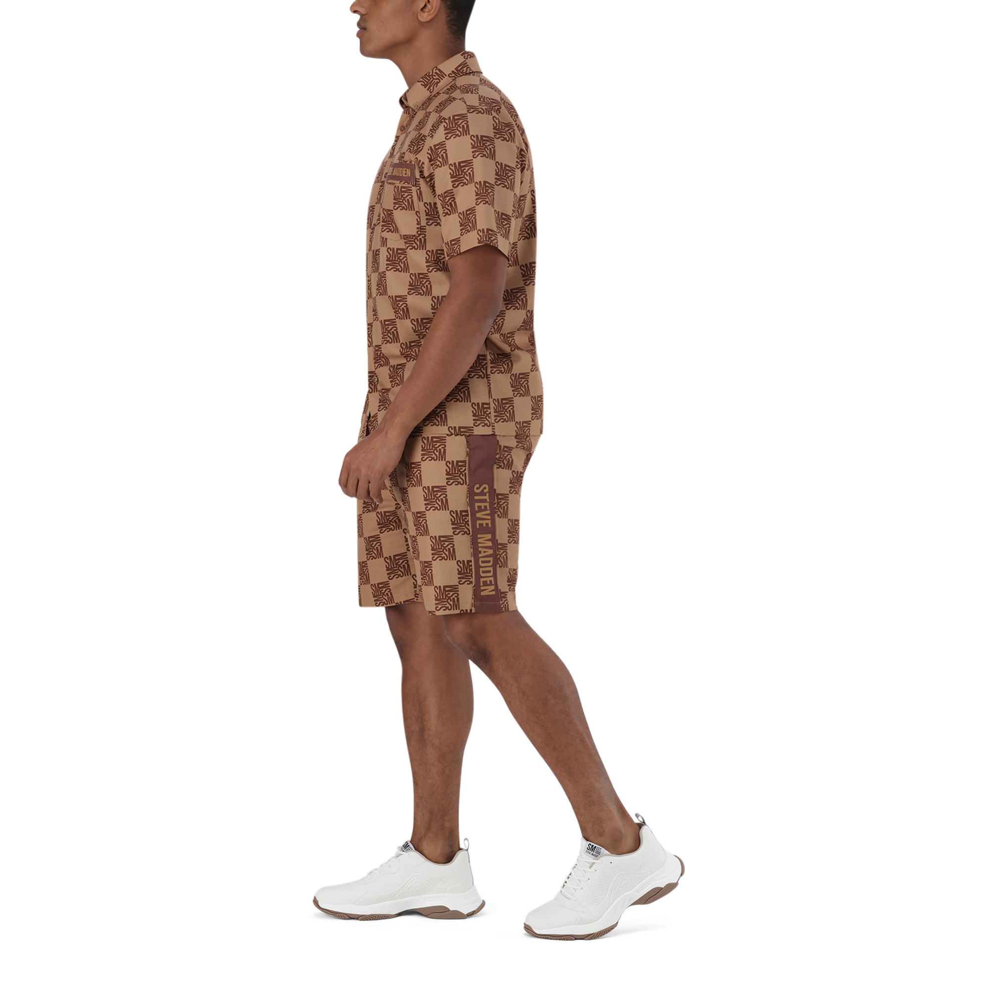 SILAS CAMEL CHECKER BLOCK SHIRT