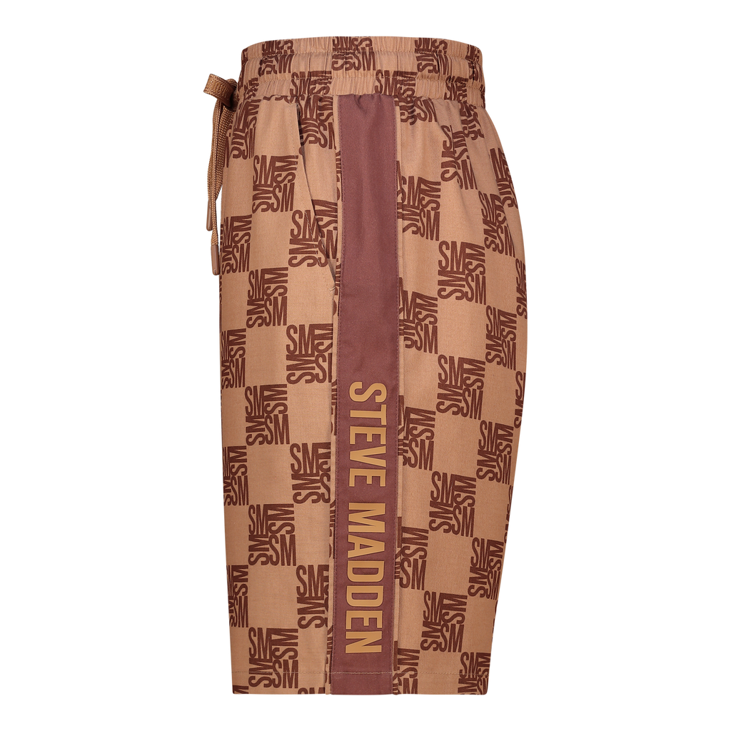 CARSON CAMEL CHECKER BLOCK SHORTS