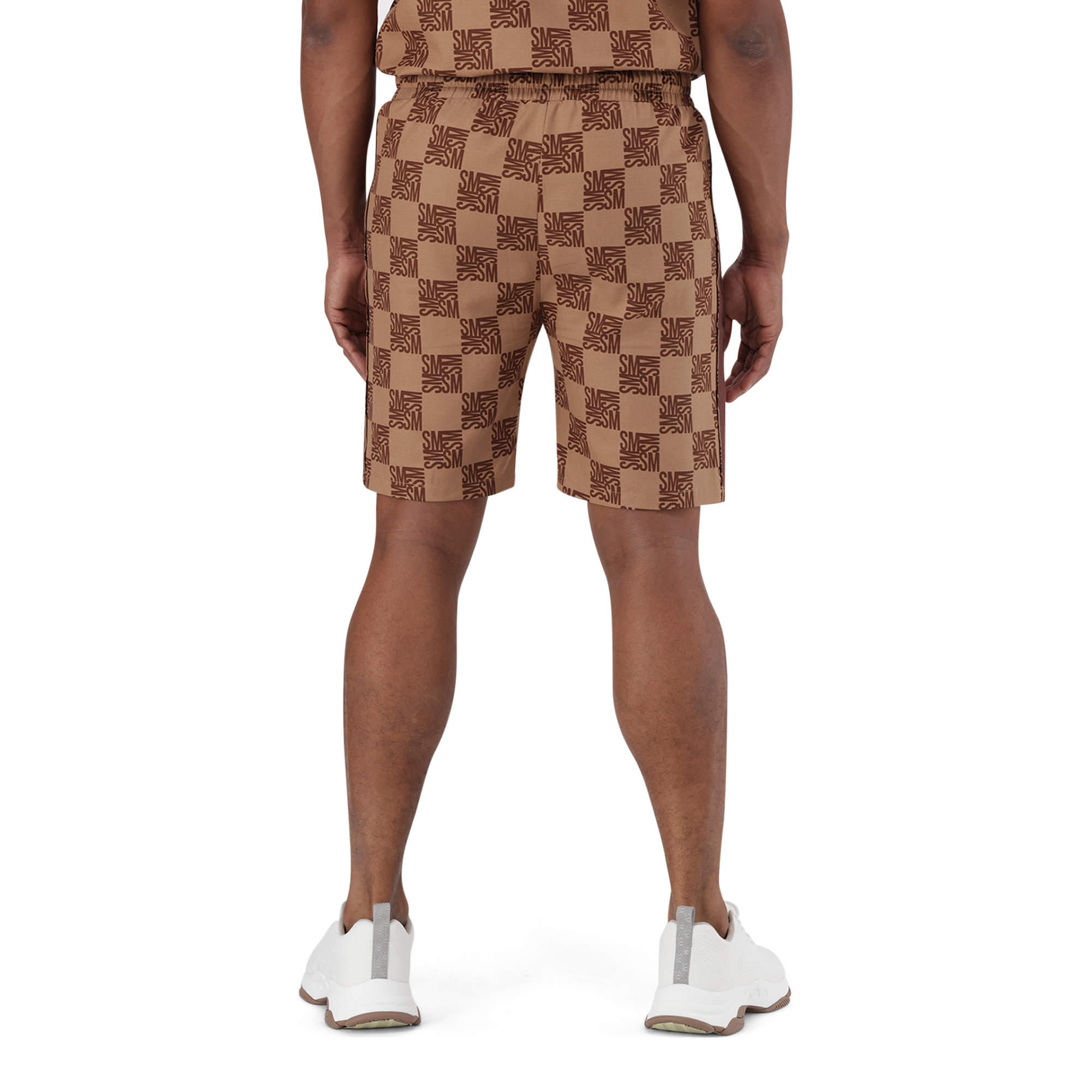 CARSON CAMEL CHECKER BLOCK SHORTS