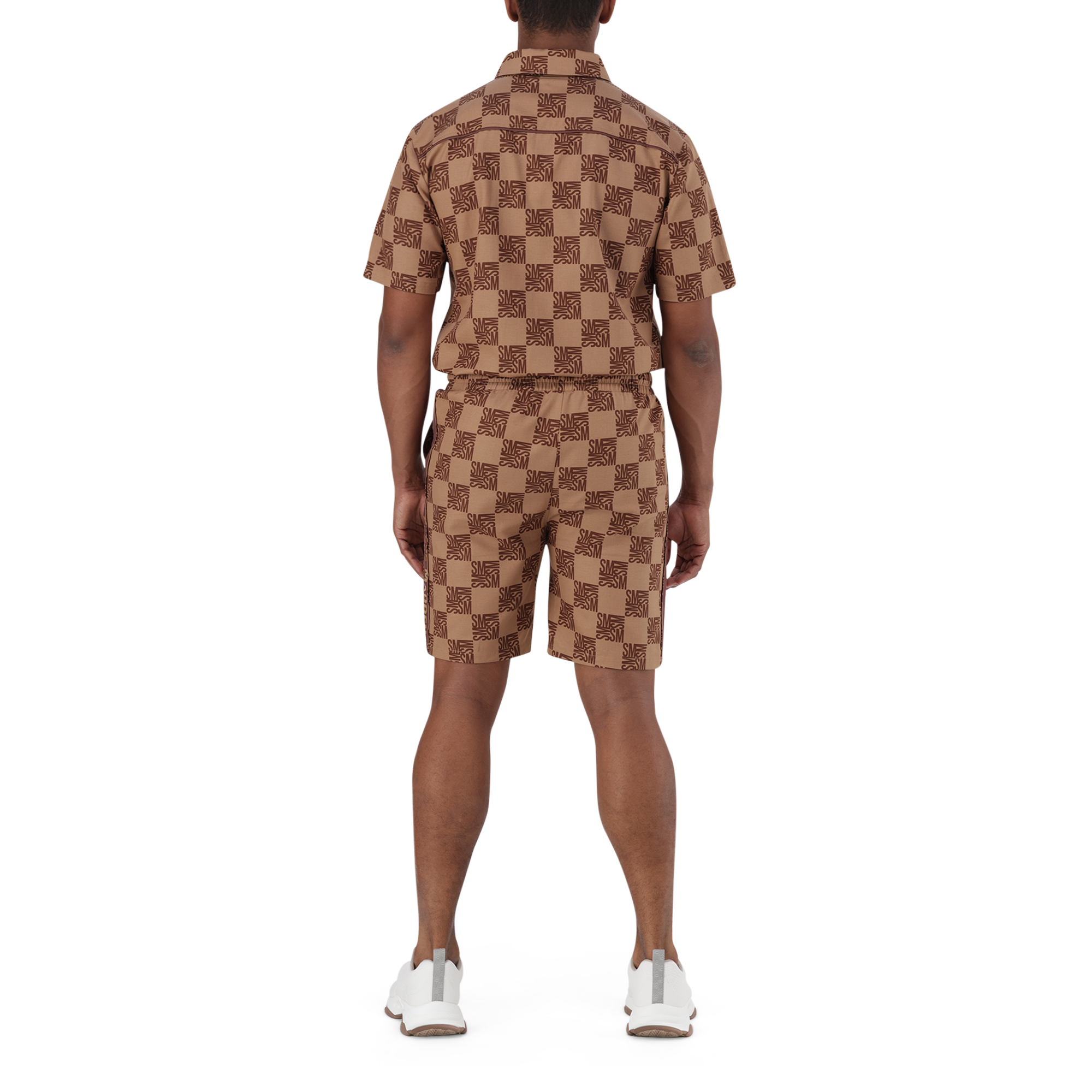 CARSON CAMEL CHECKER BLOCK SHORTS