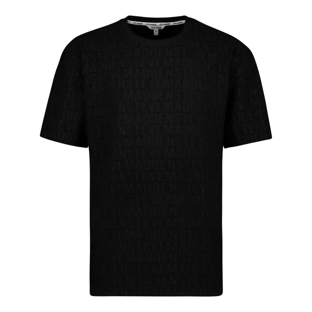 CALEB BLACK EMBOSSED T-SHIRT