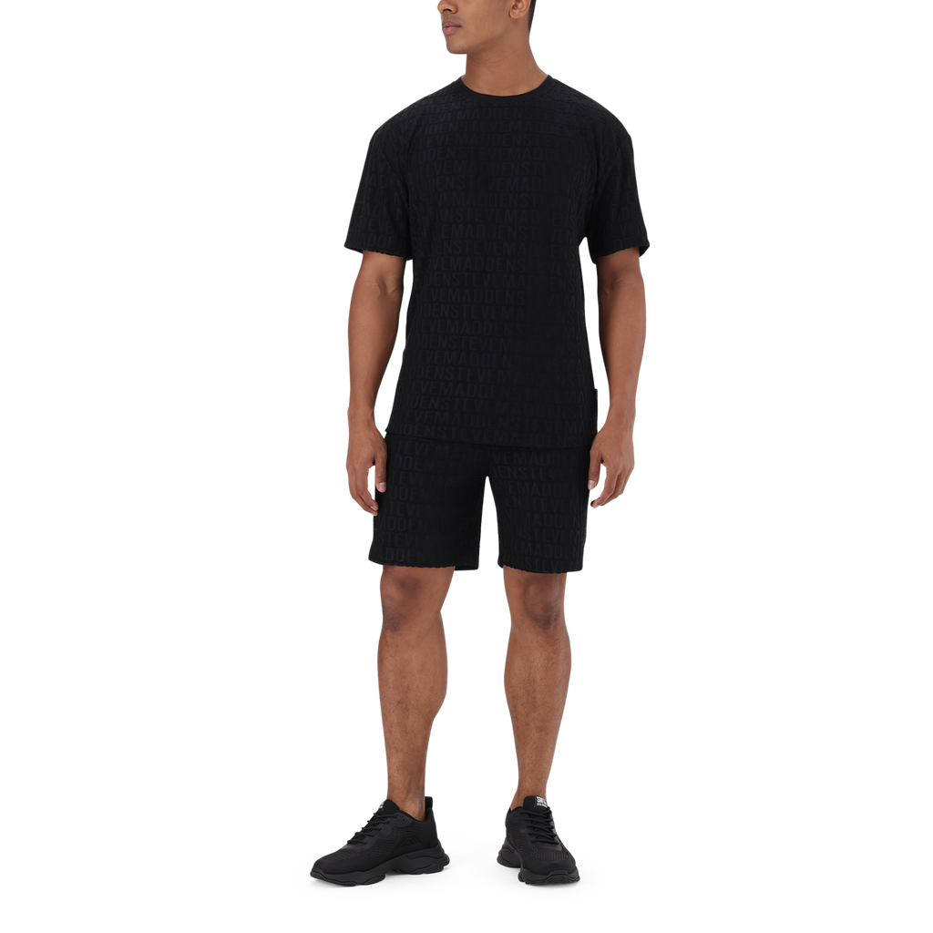 CALEB BLACK EMBOSSED T-SHIRT