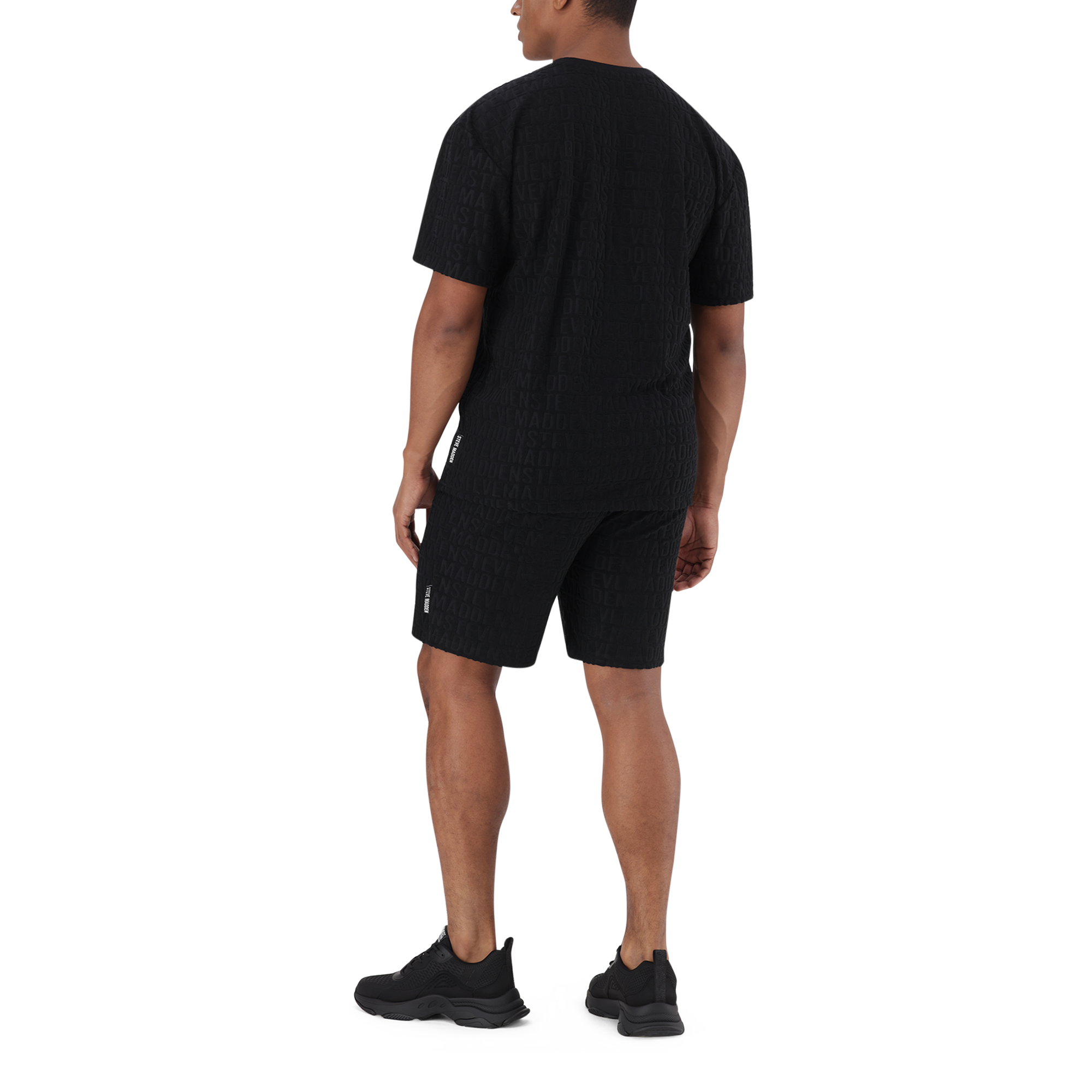CALEB BLACK EMBOSSED T-SHIRT