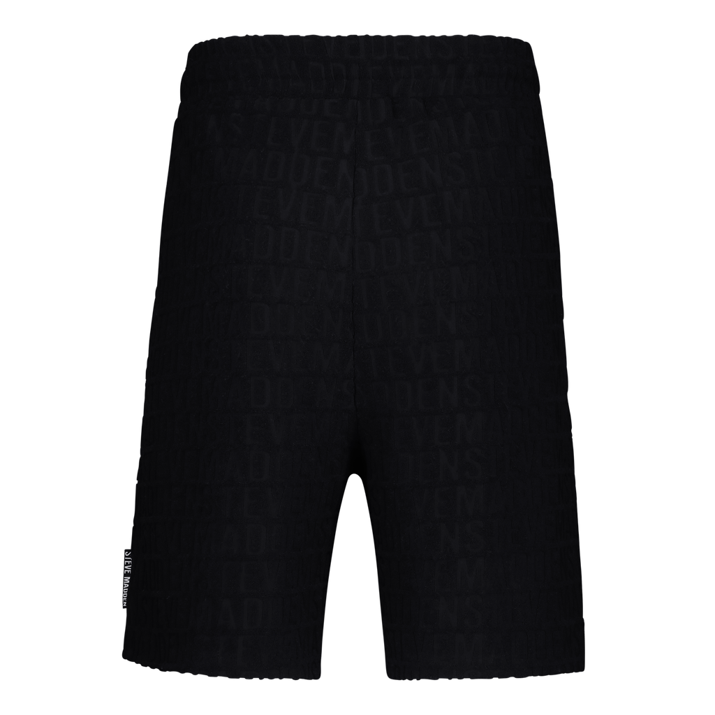 ASHTON BLACK EMBOSSED JOGGER SHORTS
