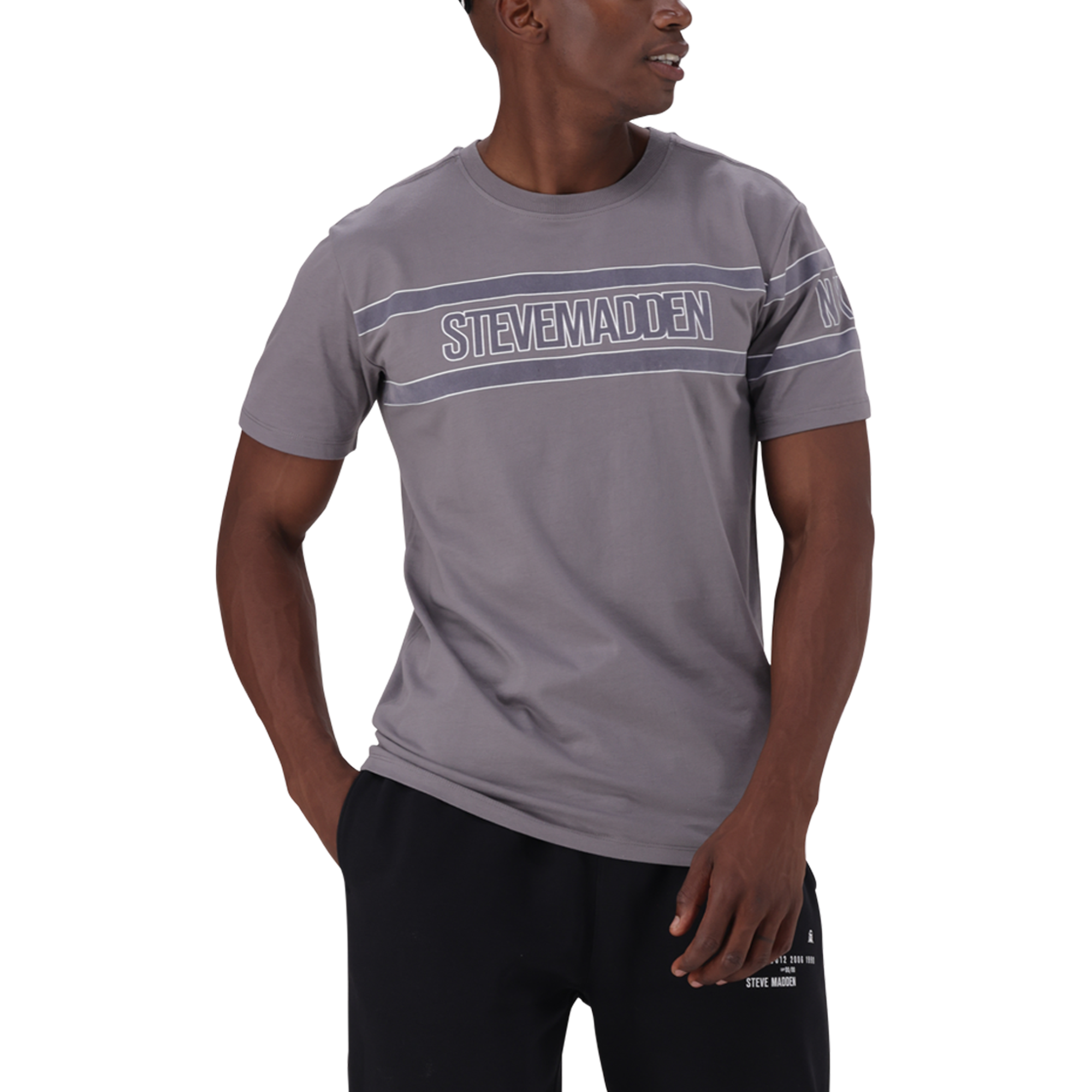 FINN GREY FLOCK CREW NECK T-SHIRT