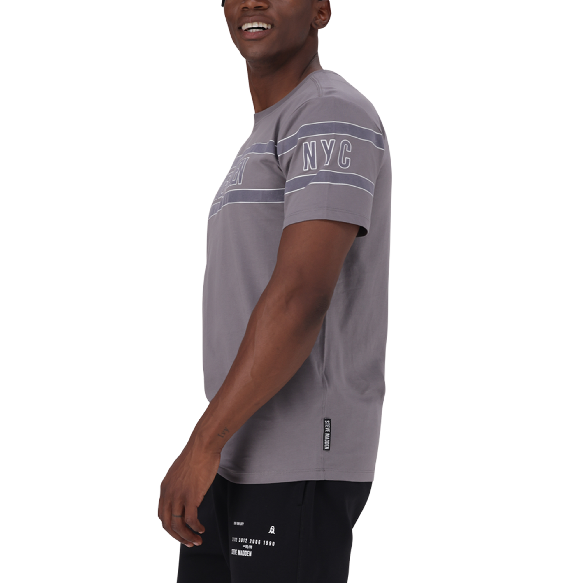 FINN GREY FLOCK CREW NECK T-SHIRT