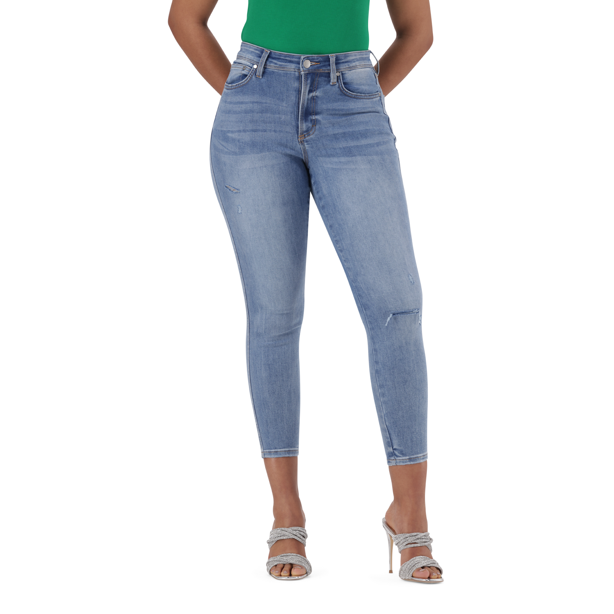 EVA CURVY MID WASH SKINNY