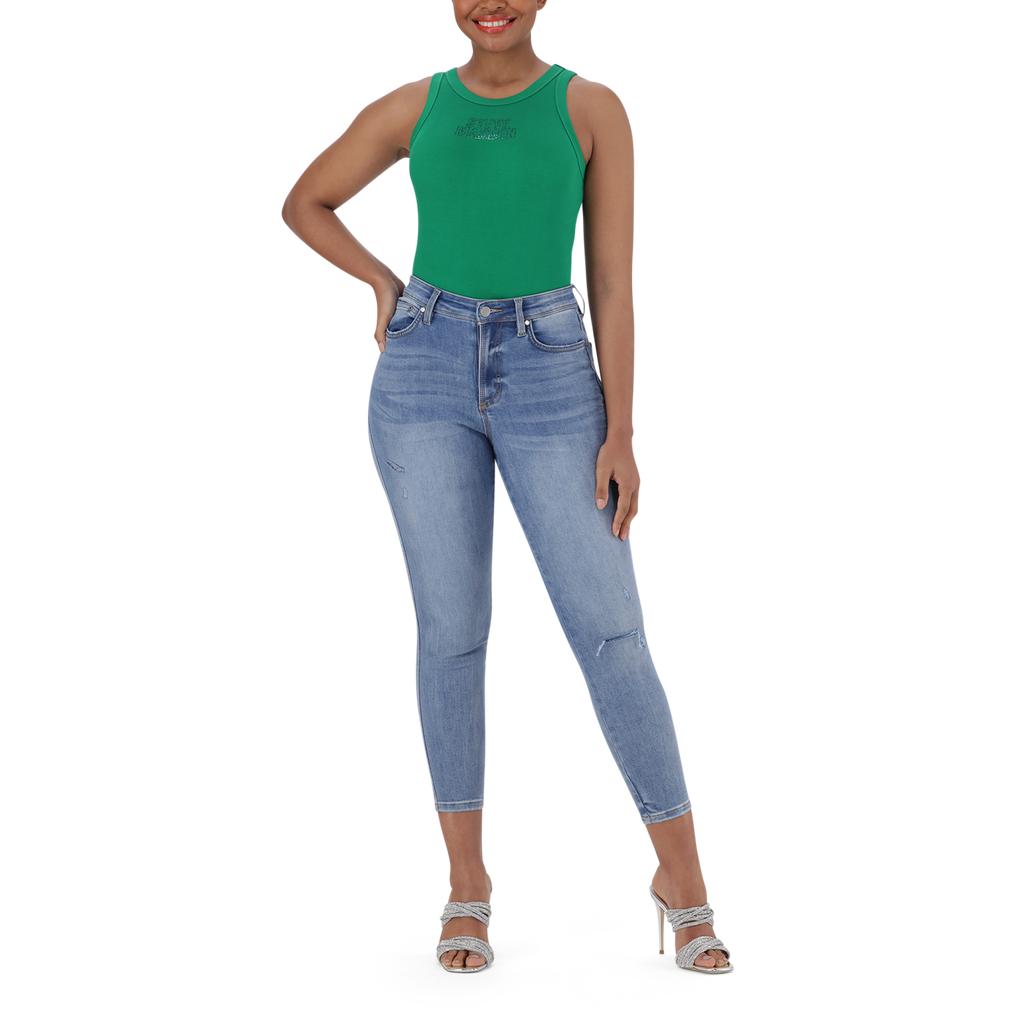 EVA CURVY MID WASH SKINNY