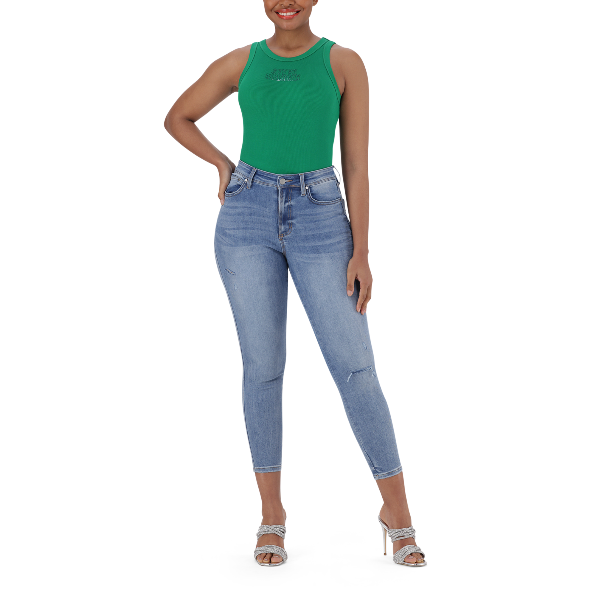 EVA CURVY MID WASH SKINNY
