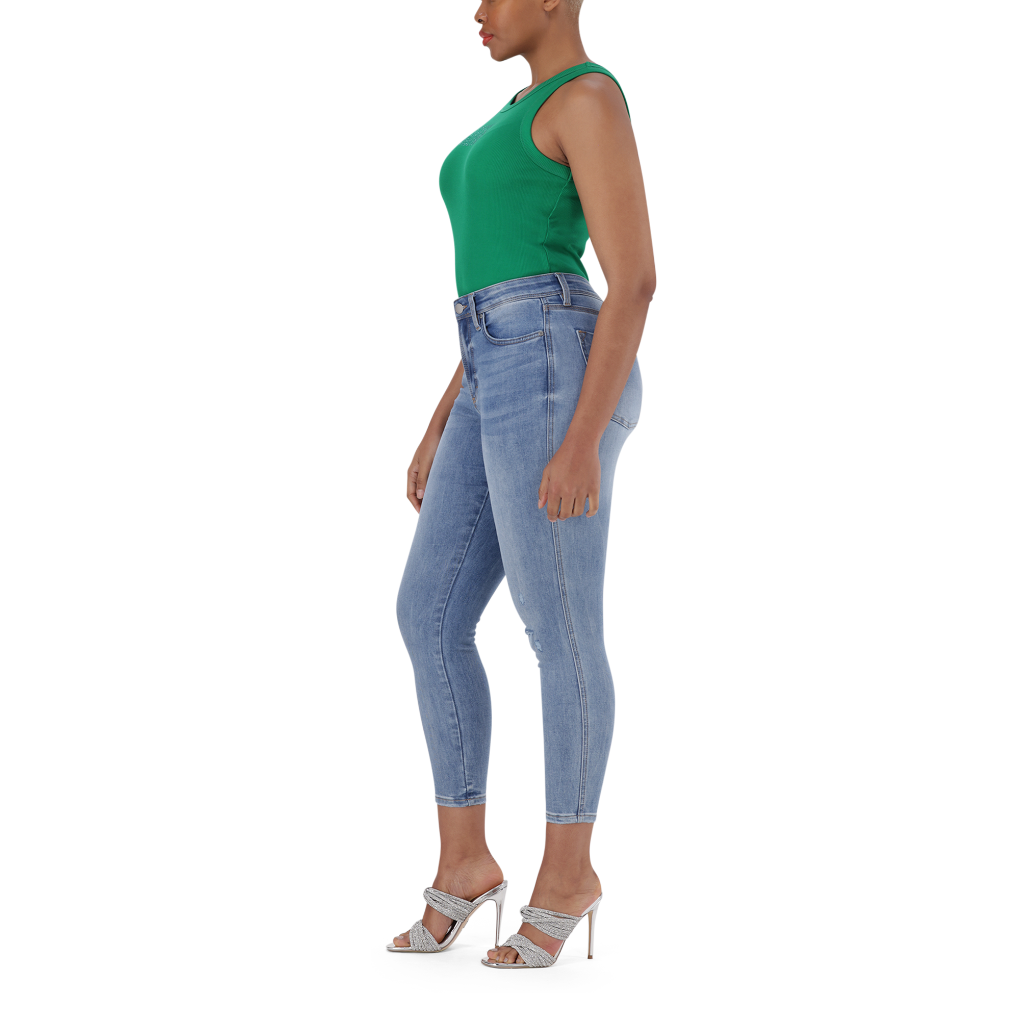 EVA CURVY MID WASH SKINNY
