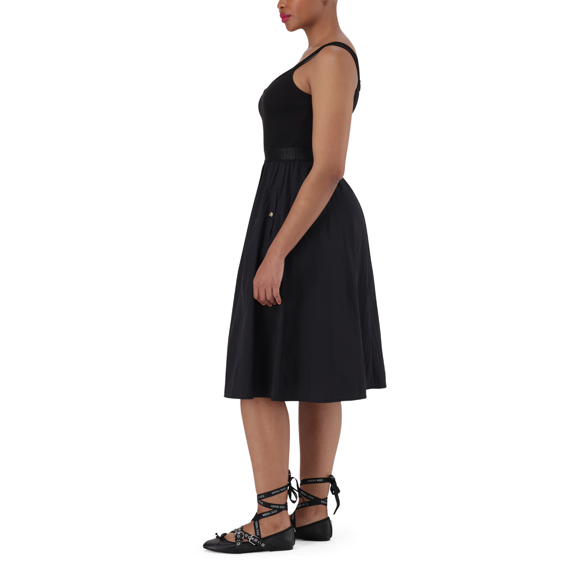 ZORA BLACK BALLERINA MIDI DRESS