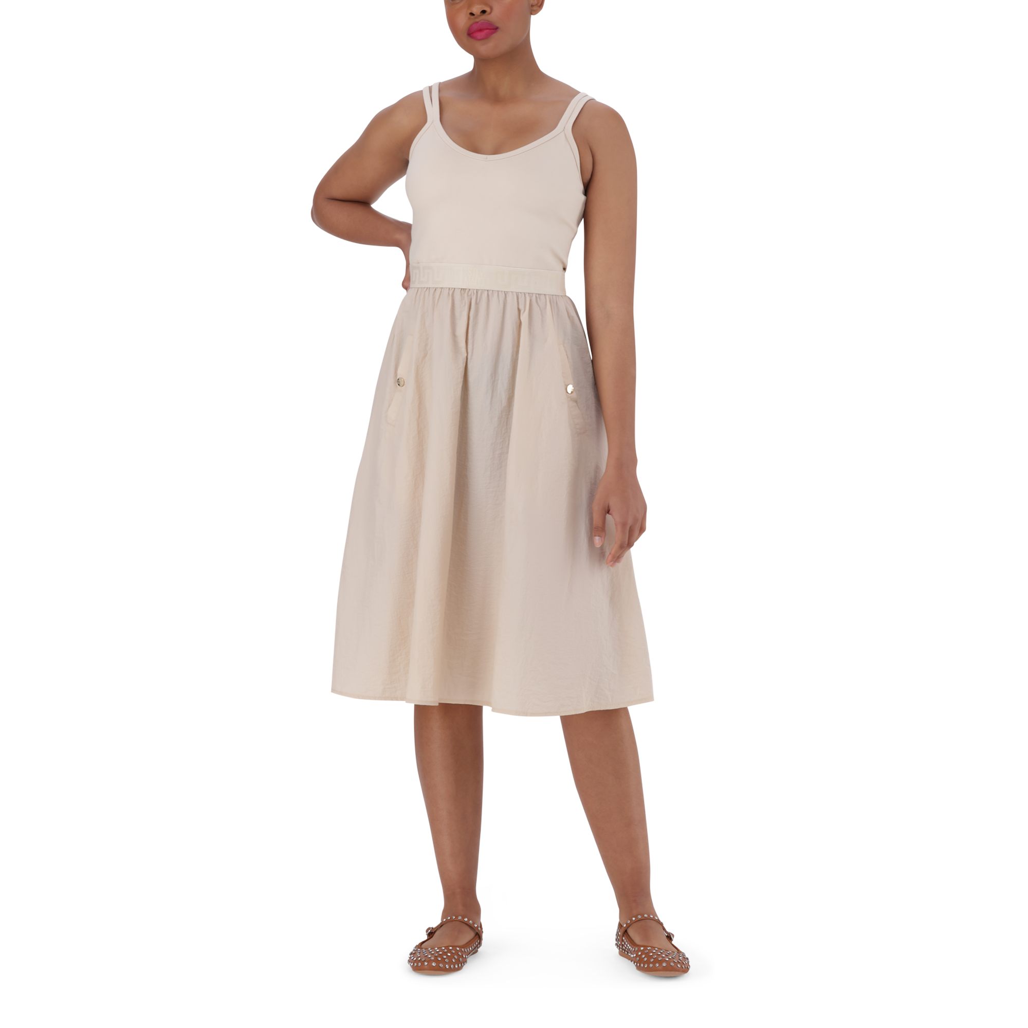 ZORA STONE BALLERINA MIDI DRESS