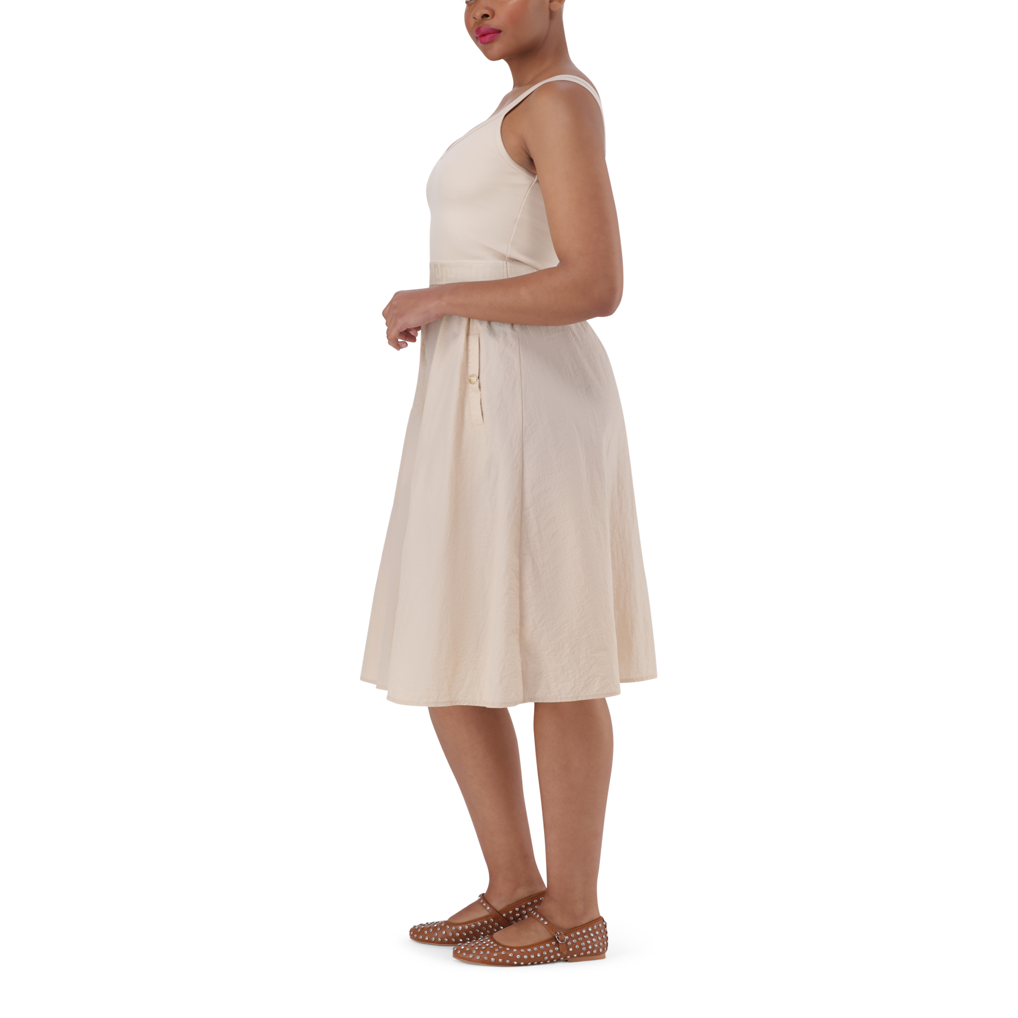 ZORA STONE BALLERINA MIDI DRESS