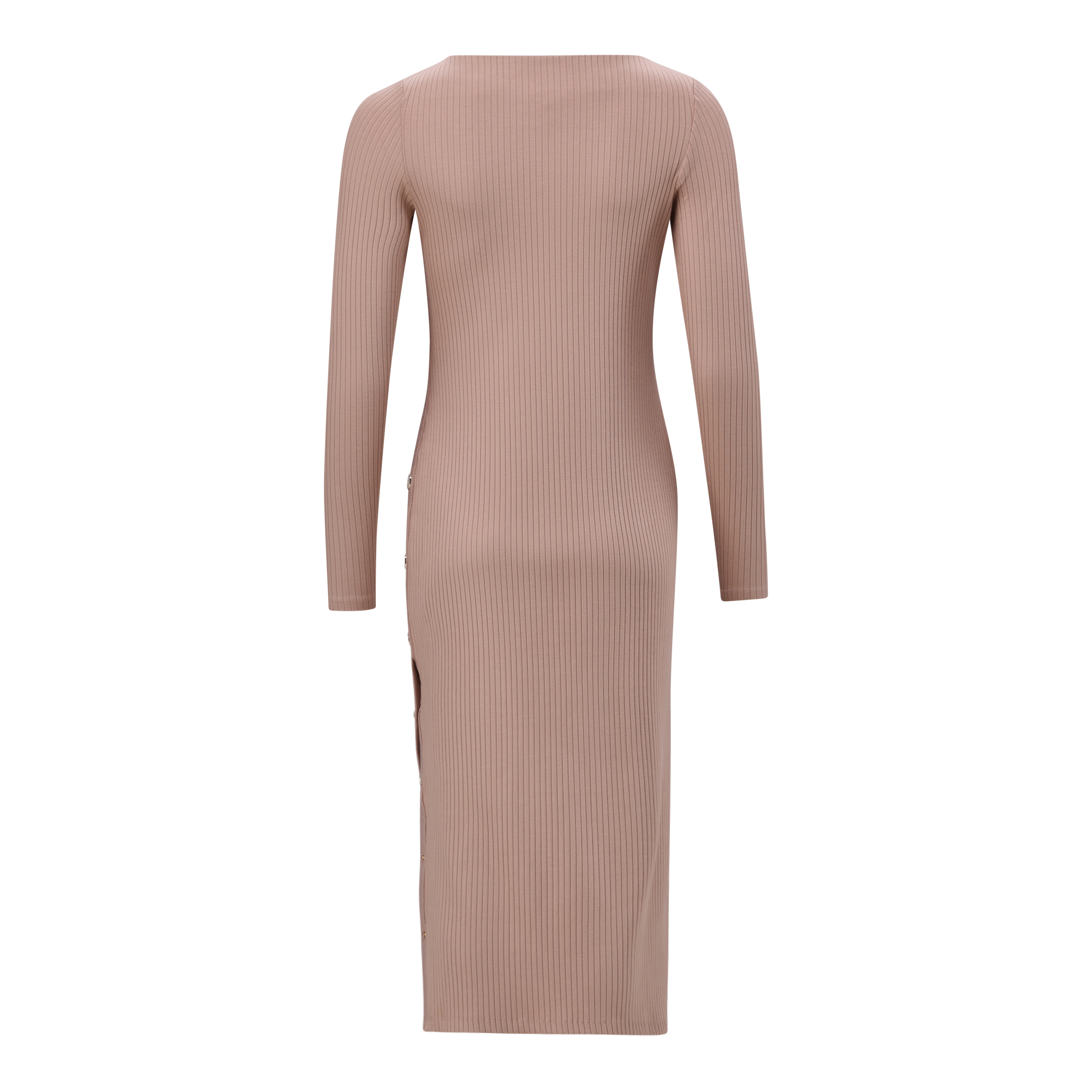RINA WARM TAUPE TUNIC MIDI DRESS