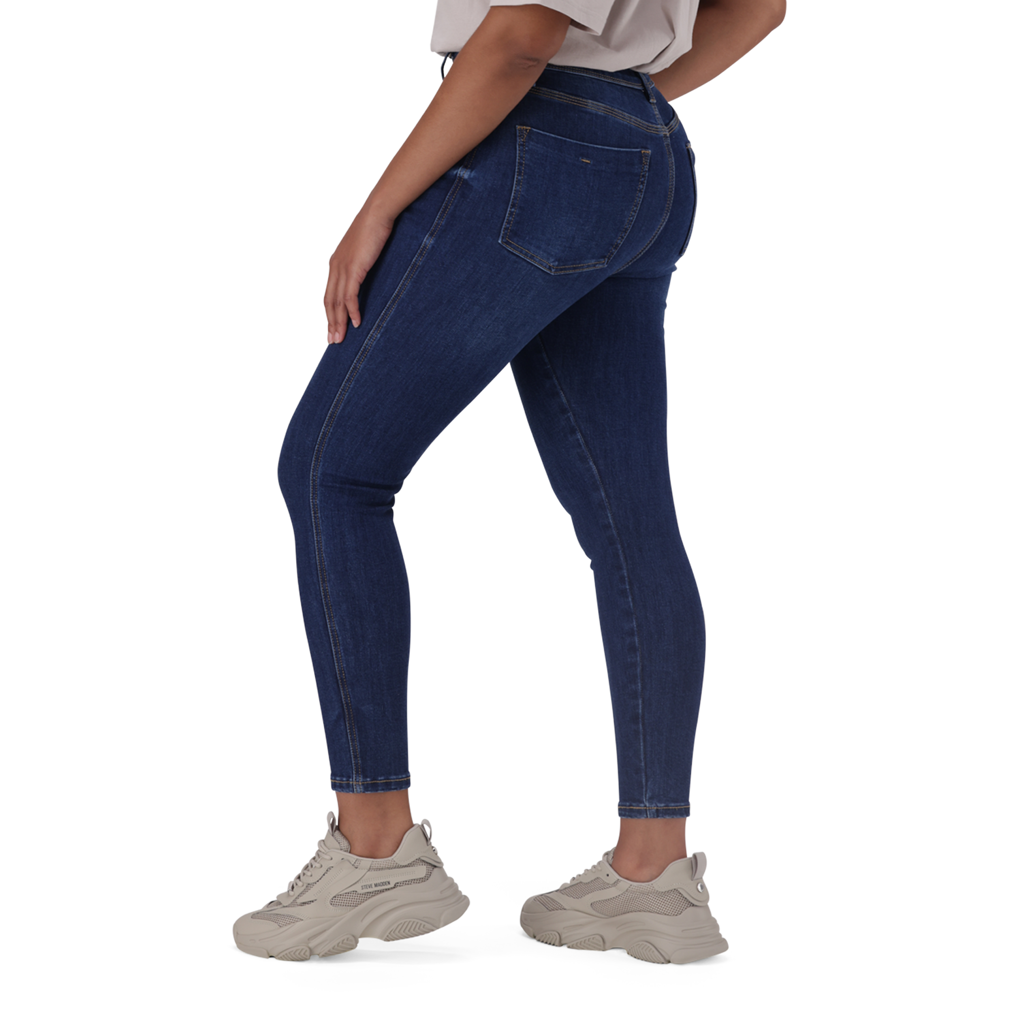 ZOE CONTOUR CURVY DARK WASH SKINNY WITH BUTTON FLY