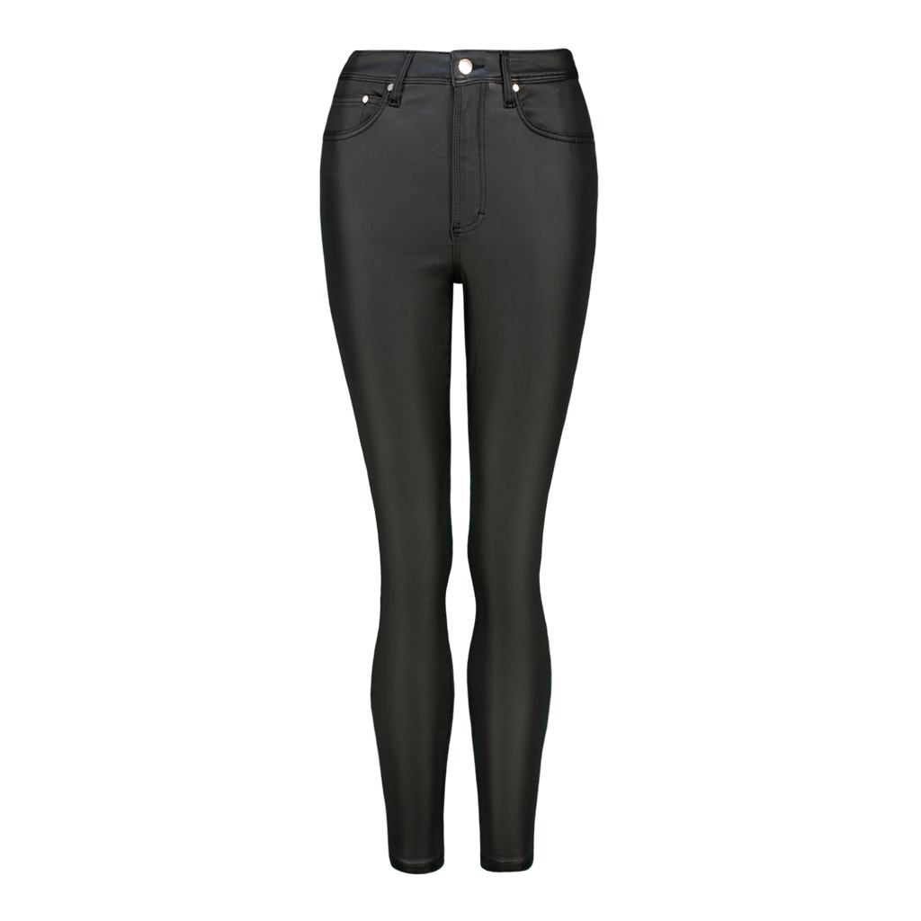 ZOE CONTOUR CURVY BLACK WET LOOK SKINNY