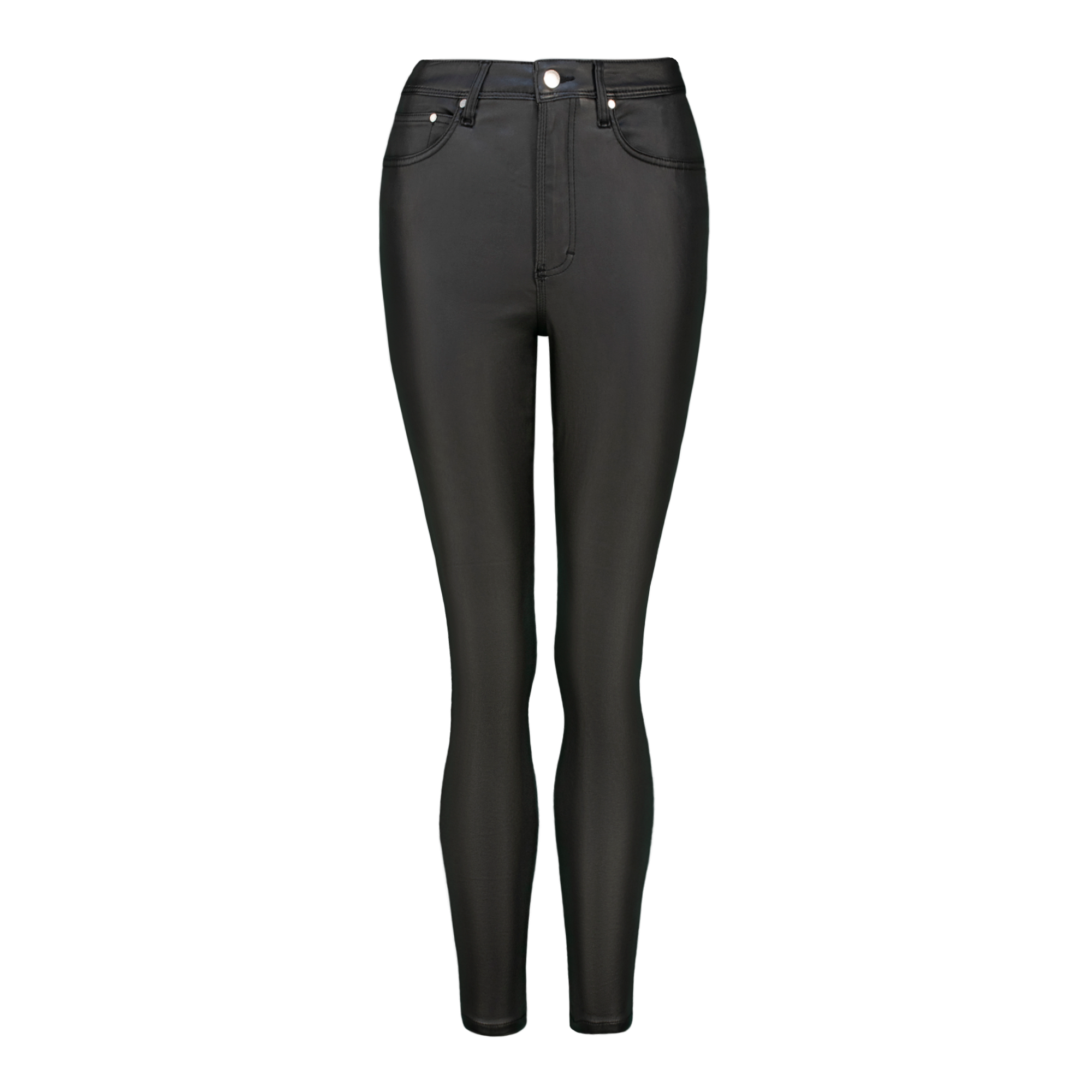 ZOE CONTOUR CURVY BLACK WET LOOK SKINNY