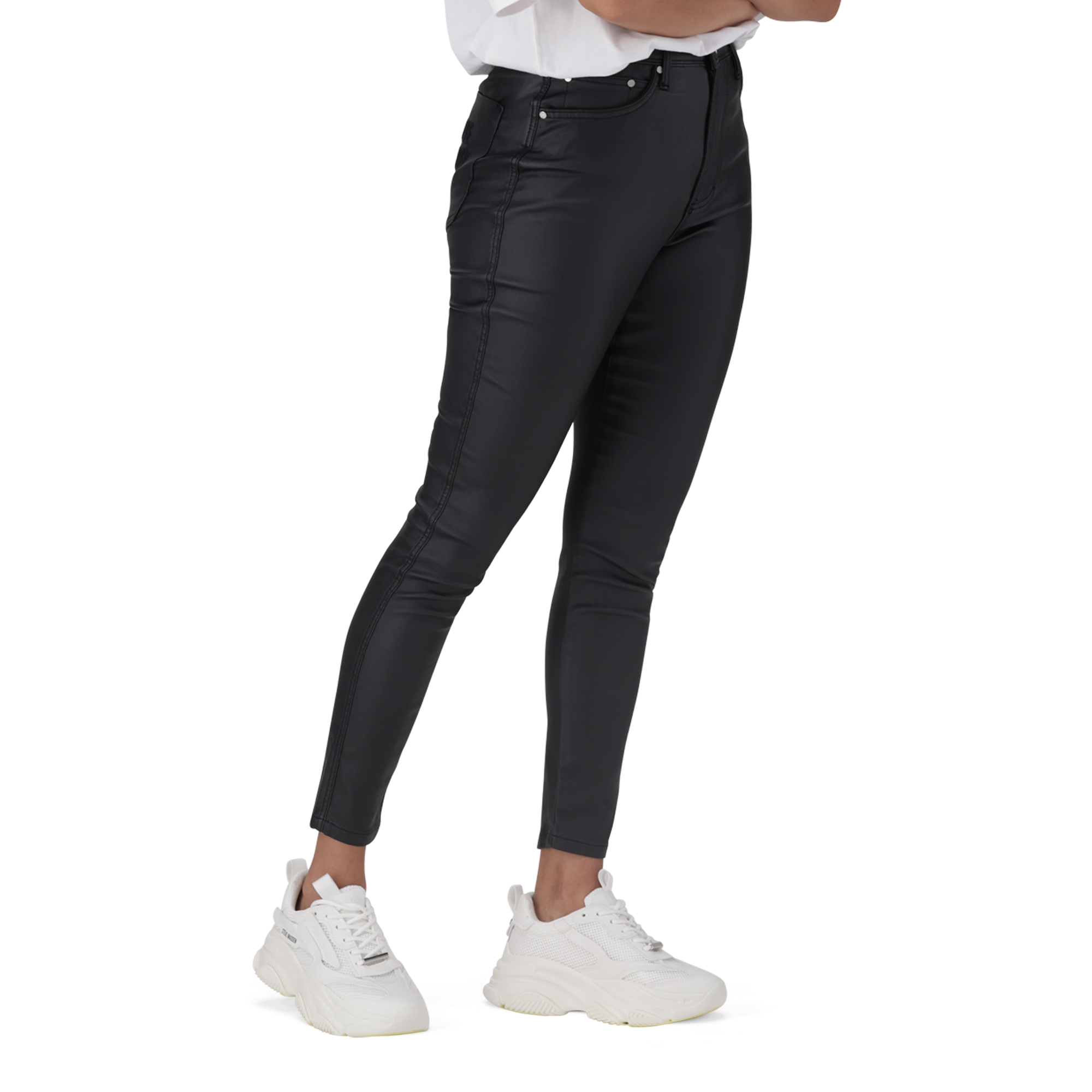 ZOE CONTOUR CURVY BLACK WET LOOK SKINNY