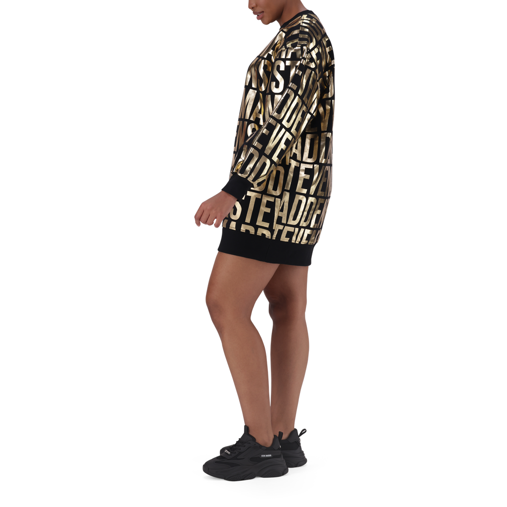 NTOMZ BLACK GOLD OVERISZED SWEAT DRESS