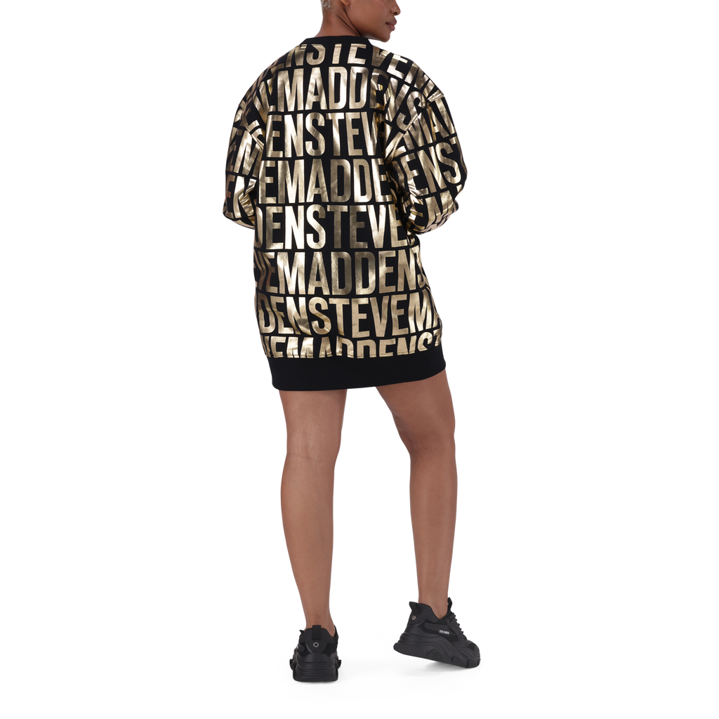 NTOMZ BLACK GOLD OVERISZED SWEAT DRESS