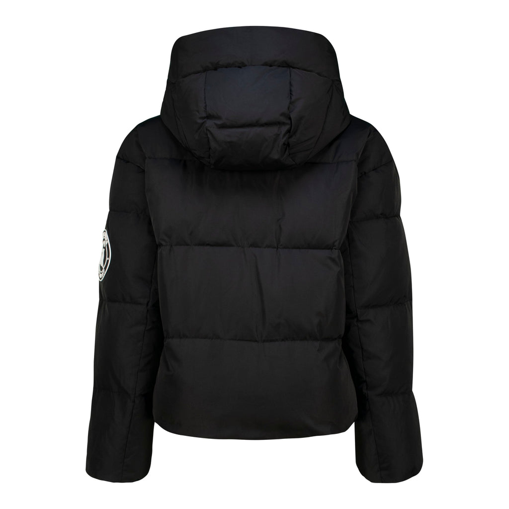 NASH BLACK CROPPED PUFFER WITH DETACHABLE HOOD